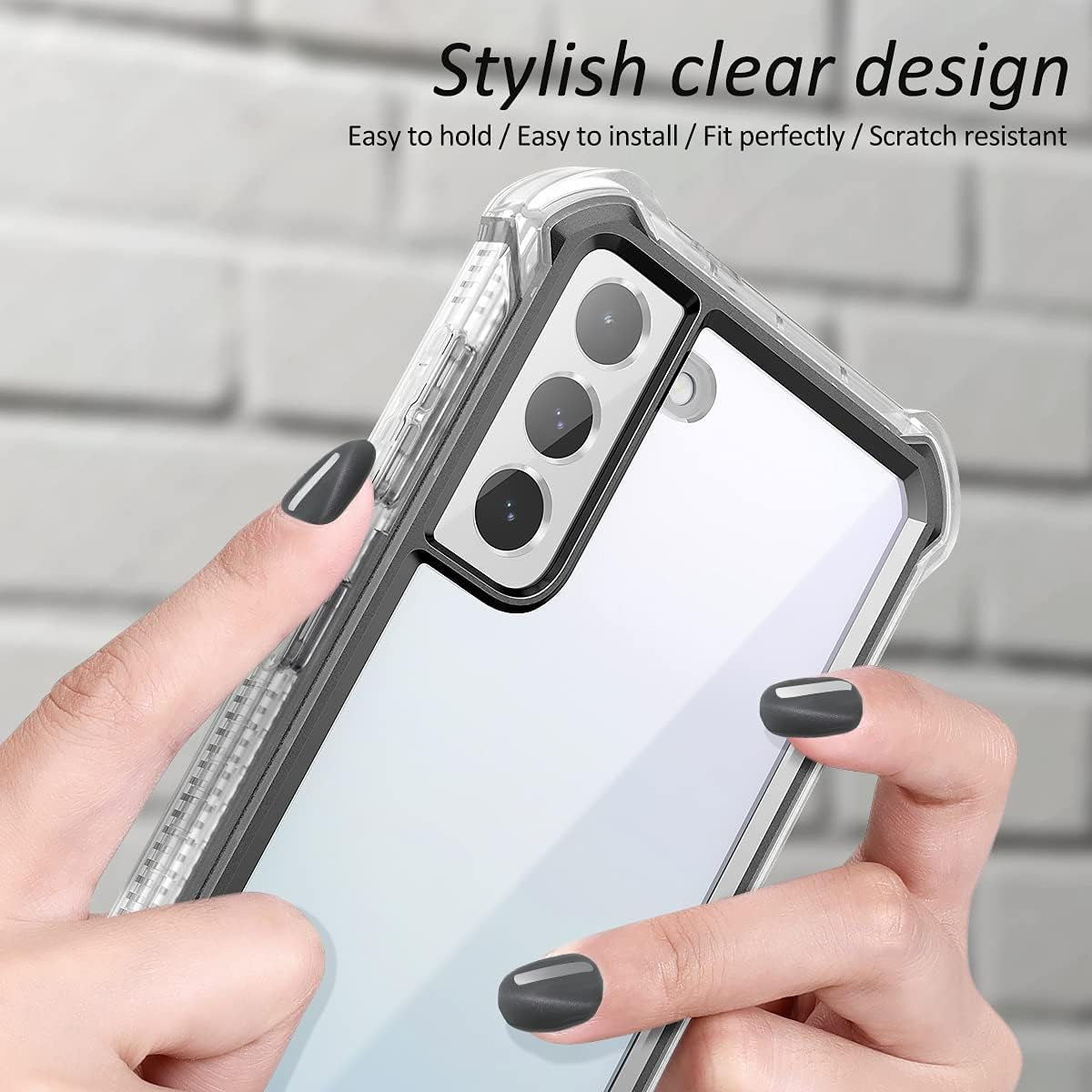 Dexnor Compatible with Samsung Galaxy S21 plus Case with Screen Protector Clear Back Cover Rugged 360 Full Body Protective Shockproof Dual Layer Defender Heavy Duty 2 in 1 Bumper for Women/Men - Gray  Dexnor   