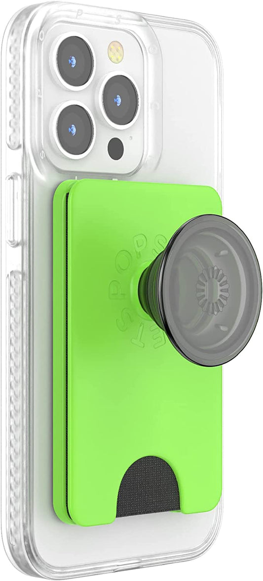 Popsockets Phone Wallet with Expanding Grip, Phone Card Holder, Wireless Charging Compatible, Wallet for Magsafe - Slime Green  PopSockets   