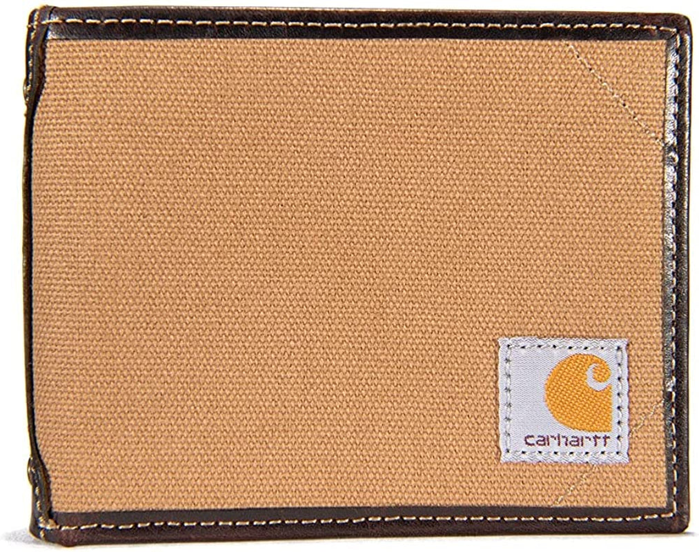 Carhartt Men'S Billfold and Passcase Wallets, Durable Bifold Wallets, Available in Leather and Canvas Styles  Carhartt Carhartt Brown  