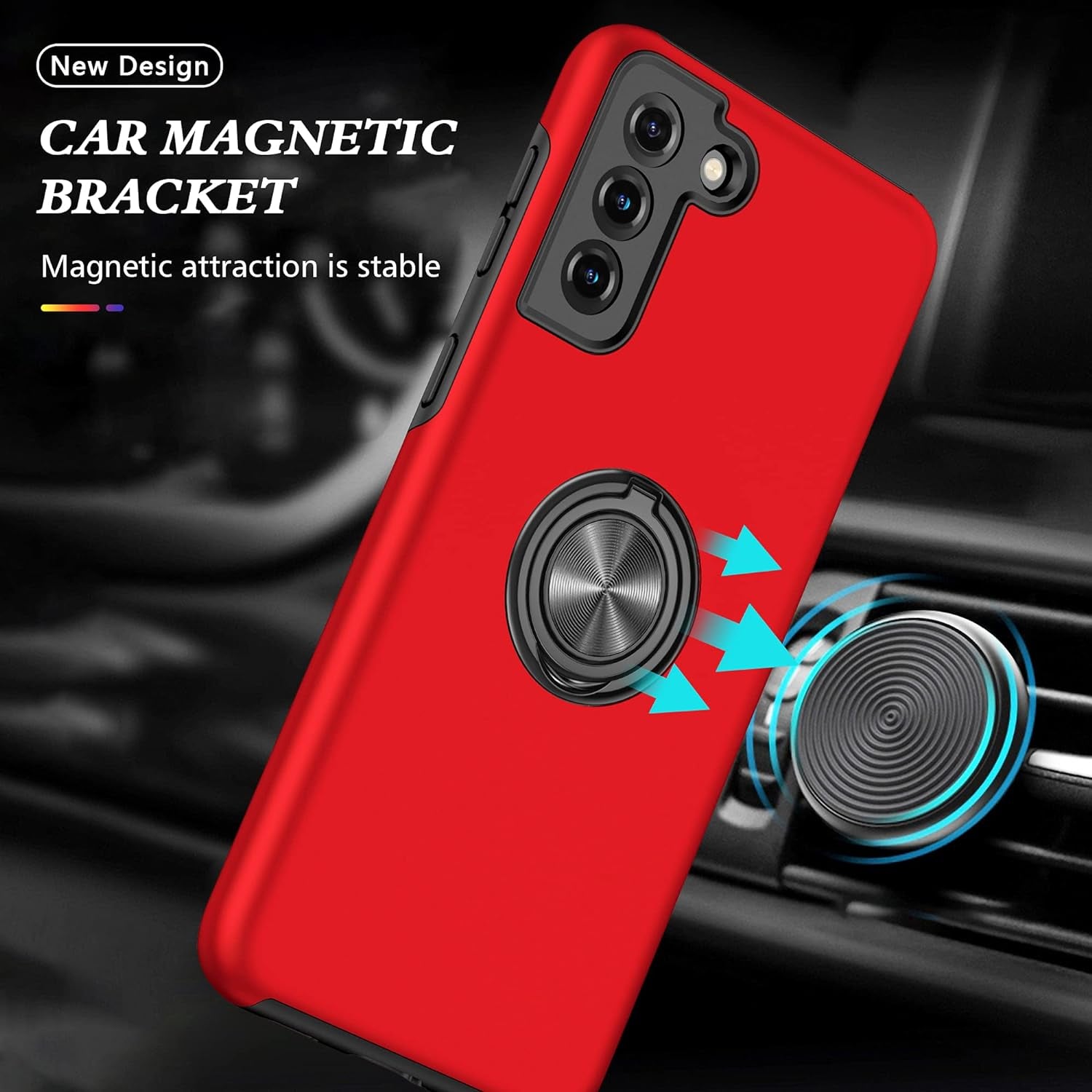Galaxy S22 plus Case for Samsung Galaxy S22 plus Case Military Grade Shockproof Built-In Ring Holder Kickstand Car Mount Armor Heavy Duty Protective Case for Galaxy S22+ plus Phone Case (Red)  Dionsibei   