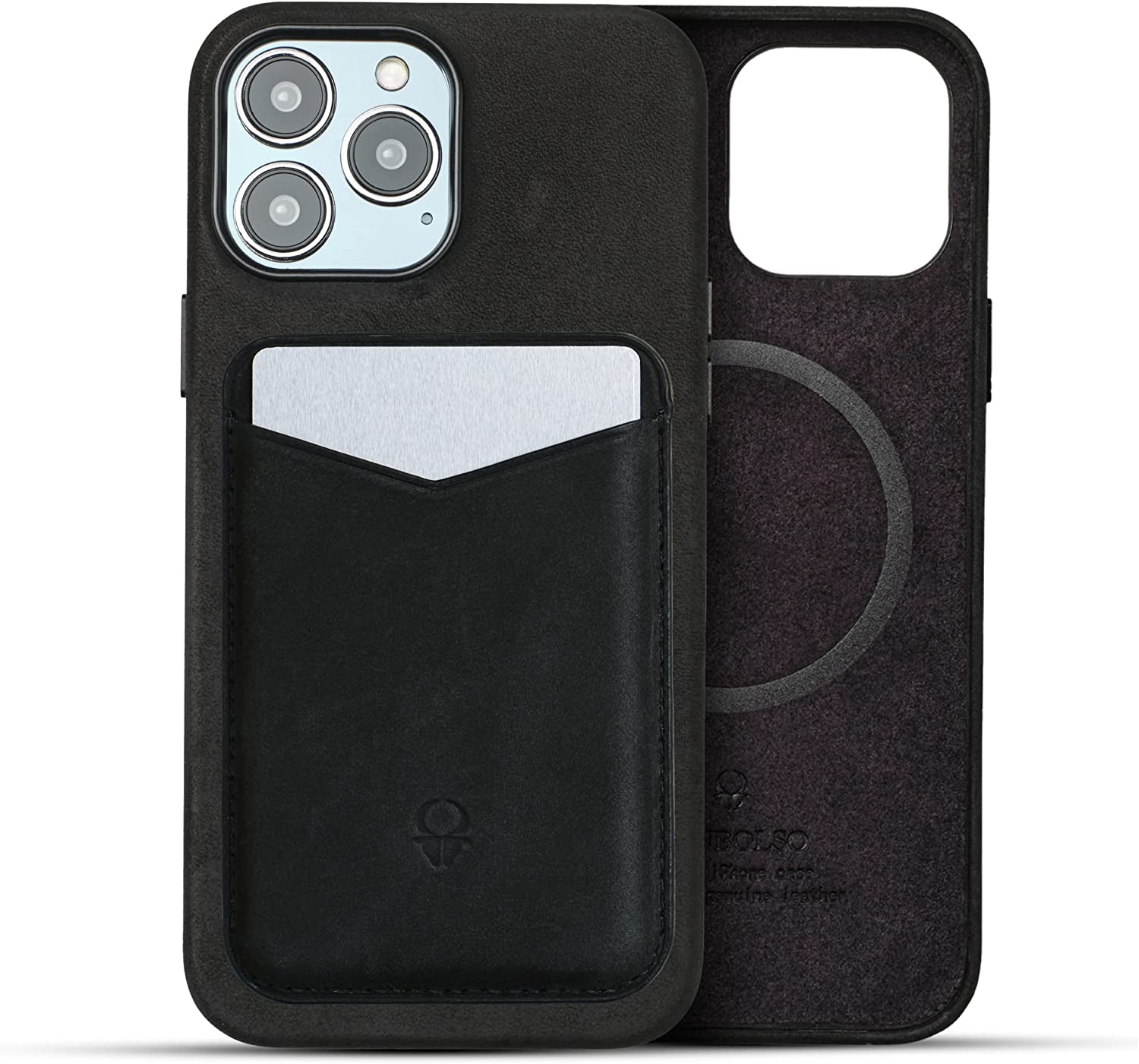 Donbolso Iphone 14 Pro Max Case Leather + Wallet Bundle - Apple Iphone Case in Vintage Black - Compatible with Magsafe - Lip Screen Protection - Elegant Leather Soft Grip - Strong Magnetic Phone Cases  DONBOLSO Vintage Black iPhone 13 Pro Max Case + Wallet 