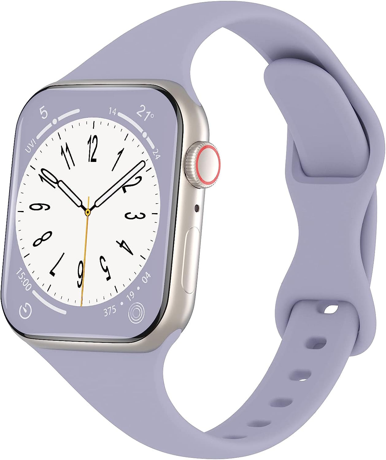 DYKEISS Sport Slim Silicone Band Compatible for Apple Watch Band 38Mm 42Mm 40Mm 44Mm 41Mm 45Mm 49Mm, Thin Soft Narrow Replacement Strap Wristband for Iwatch Ultra Series 8/7/SE/6/5/4/3/2/1 Women Men  DYKEISS Lavender Gray 38/40/41mm 