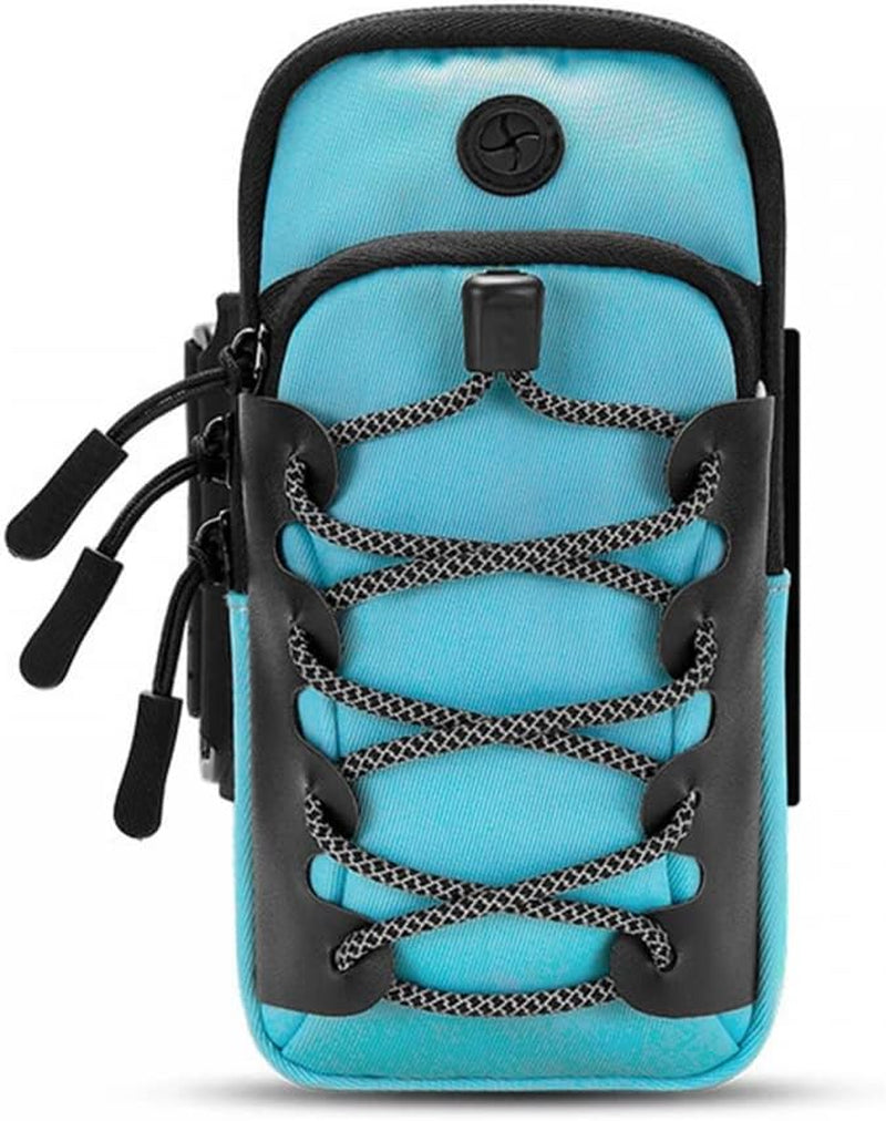 Mioyoow Running Armband,Reflective Waterproof Phone Running Holder with Headphone Jack Design for Walking,Hiking,Biking,Jogging  MiOYOOW sky blue below 7"  