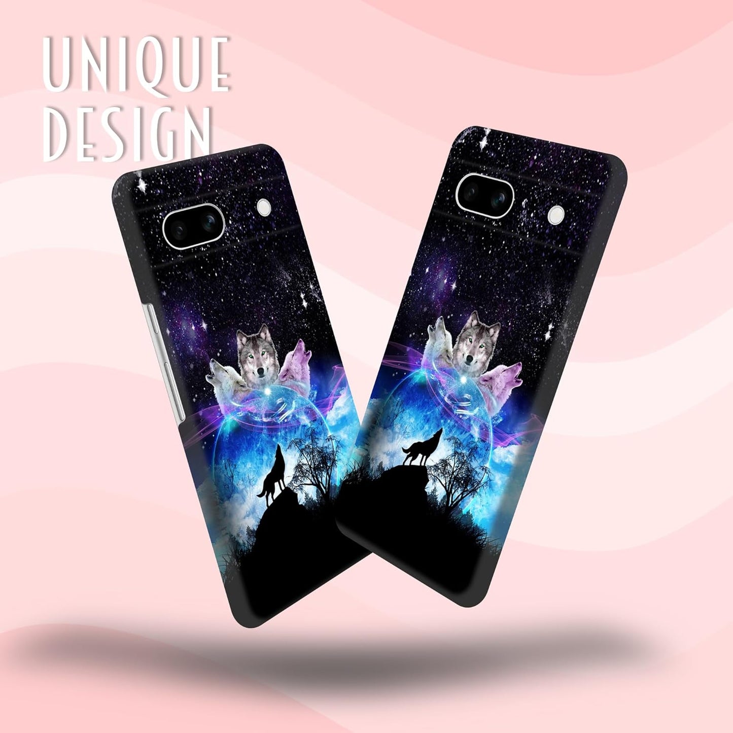 Glisten - Google Pixel 7A Case, Google Pixel 7A 5G Case - Space Galaxy Wolf Face Design Printed Cute Plastic Hard Snap on Protective Designer Back Phone Case/Cover for Google Pixel 7A. [6.1"]  Glisten   