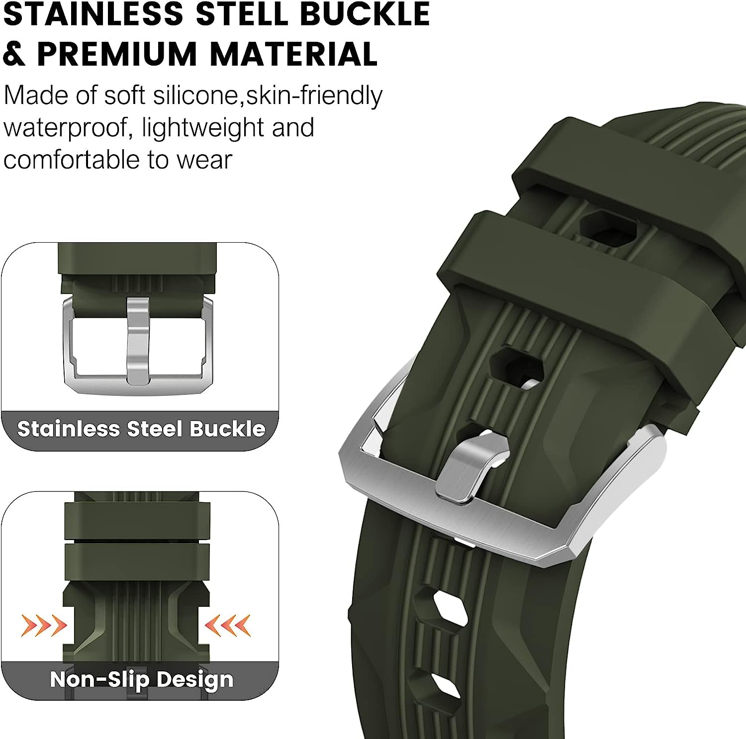 Bandiction Sport Band Compatible with Apple Watch Ultra Band 49Mm 45Mm 44Mm 42Mm, Soft Silicone Replacement Strap for Iwatch Series 8/7/6/5/4/3/2/1/Se/Ultra, Designed for Men  Bandiction   