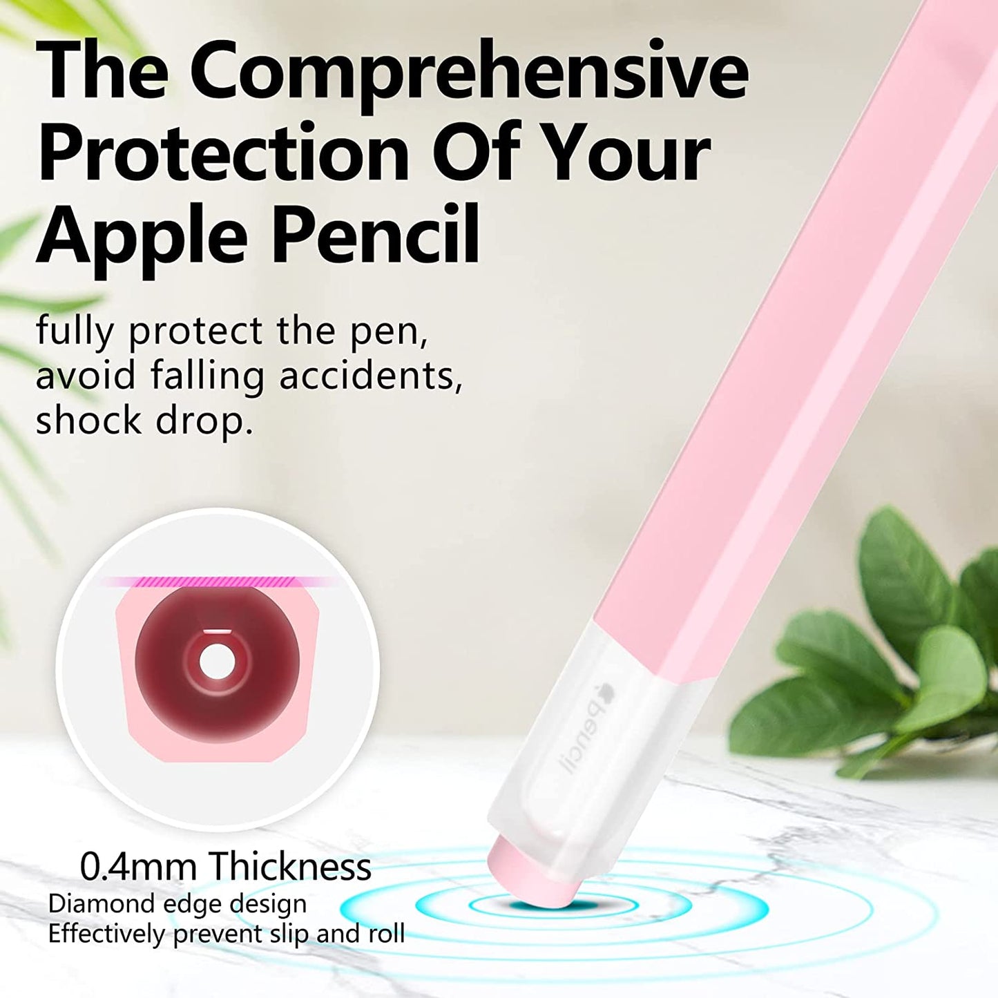 JOOSKO Classic Silicone Pencil Case Compatible with Apple Pencil 2Nd Generation Case Cover Sleeve,[With 5 Cloth Fiber Silicone Tip Cover],Non-Slip,Support Magnetic Wireless Charging (Pink)  JOOSKO   