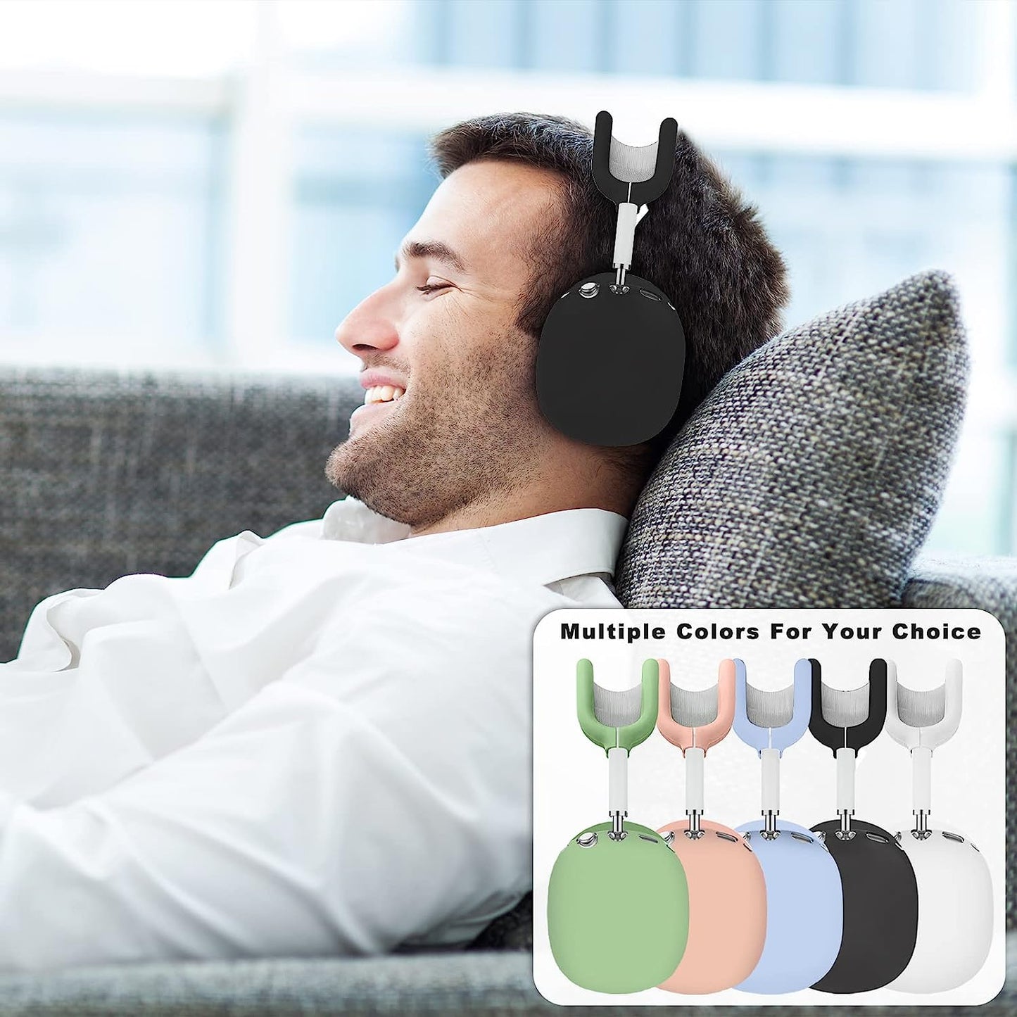 Aiaabq for Airpods Max Case Cover,Anti-Scratch Ear Pad Case Cover/Ear Cups Cover/Headband Cover for Airpods Max, Accessories Soft Silicone Skin Protector for Apple Airpods Max  Aiaabq   