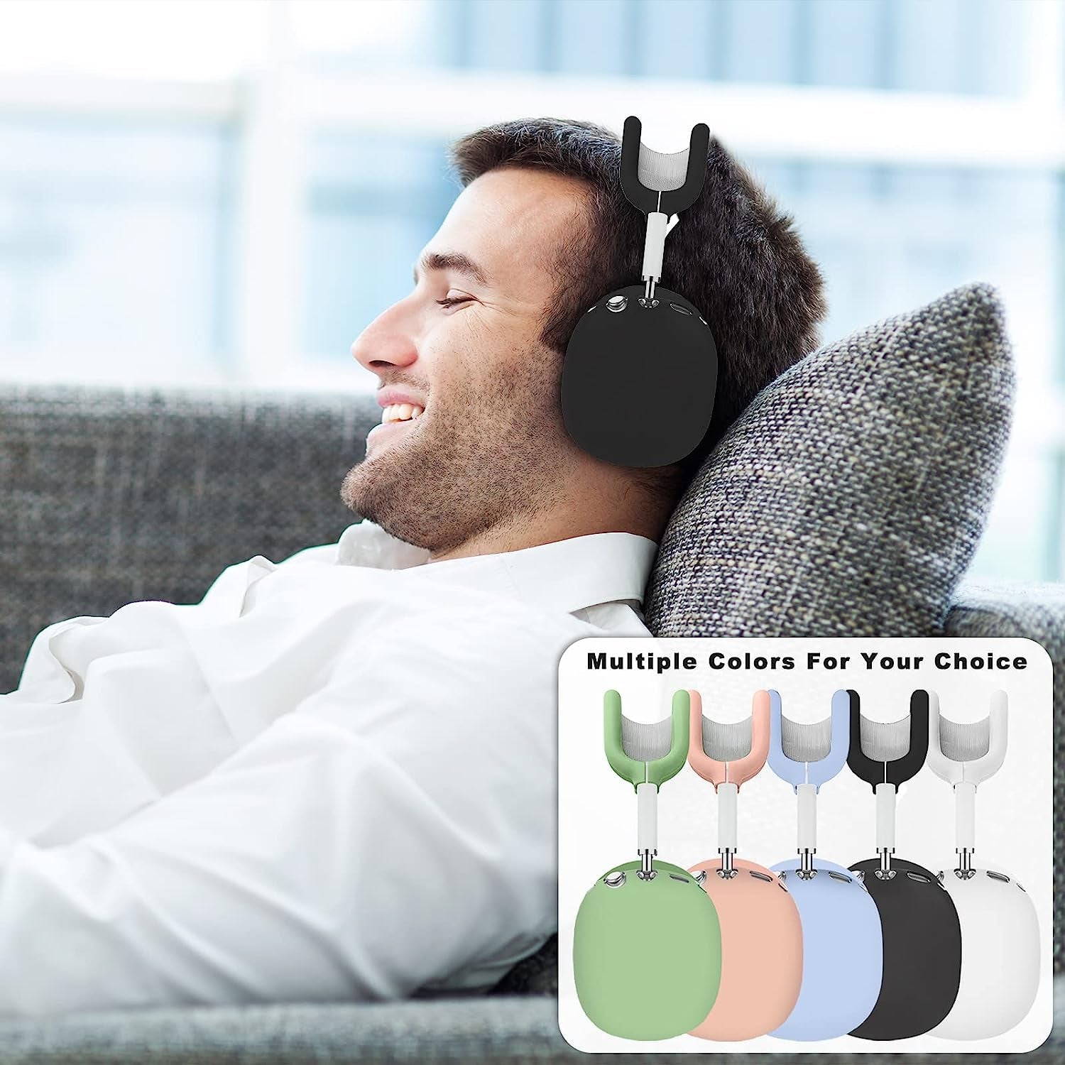 Aiaabq for Airpods Max Case Cover,Anti-Scratch Ear Pad Case Cover/Ear Cups Cover/Headband Cover for Airpods Max, Accessories Soft Silicone Skin Protector for Apple Airpods Max  Aiaabq   