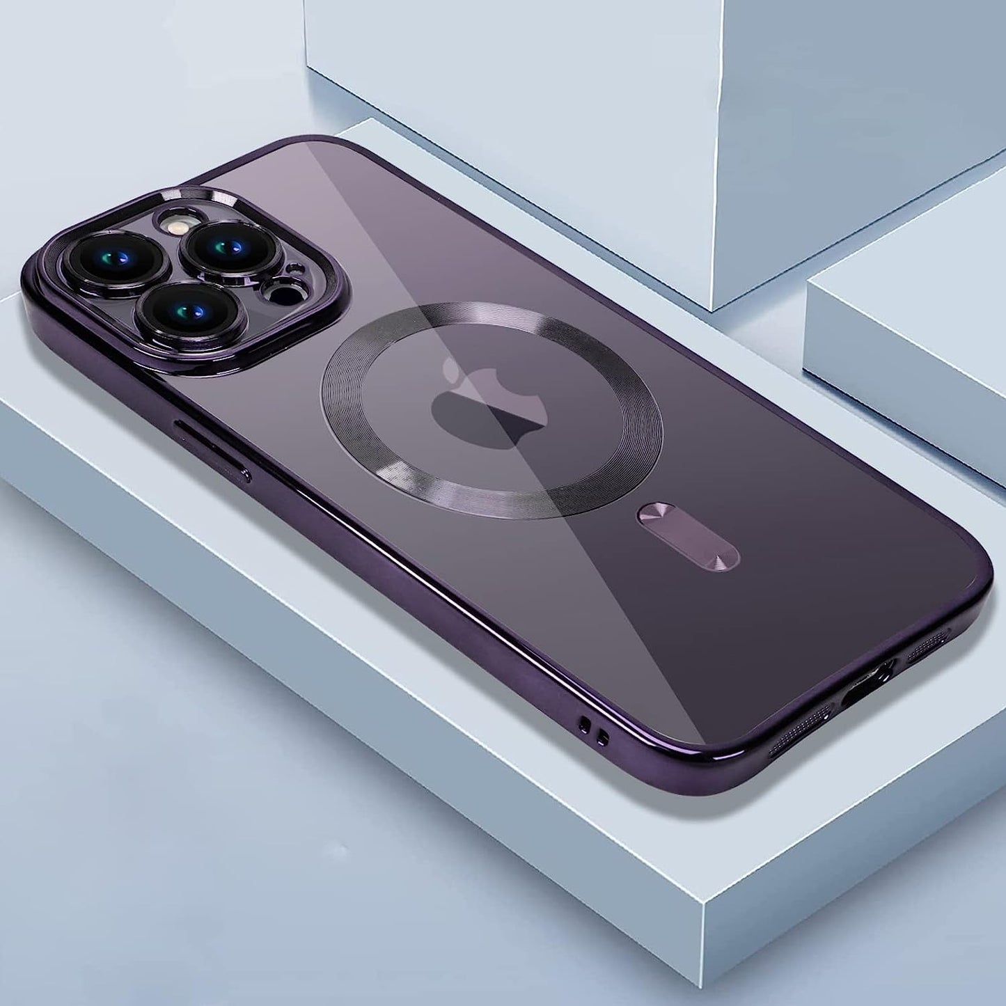 ZIYE Magnetic Case for Iphone 14 Pro Max Case [Compatible with Magsafe] Camera Lens Protector Plating Luxury Cover for Women Men Clear Soft TPU Shockproof Protective Phone Case - Purple  ZIYE   