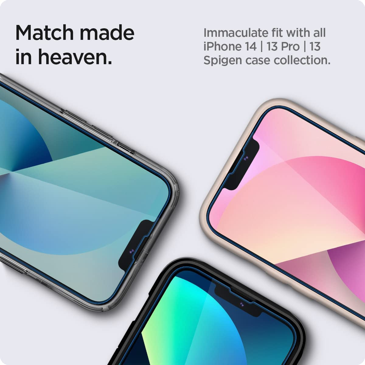 Spigen Tempered Glass Screen Protector Designed for Iphone 14 / Iphone 13 Pro/Iphone 13 [Sensor Protection / 2 Pack]  Spigen   