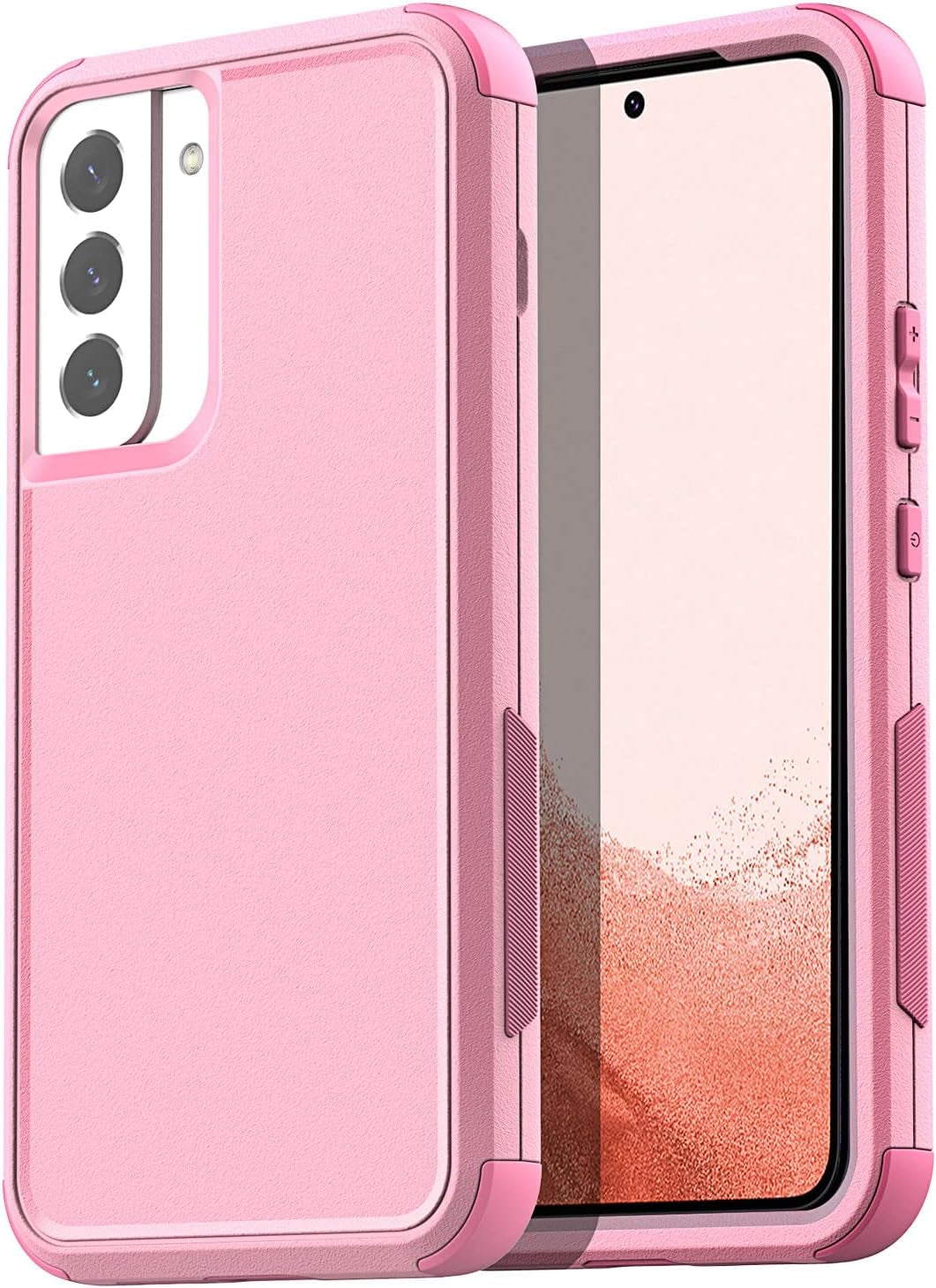 Aicase for Galaxy S22 plus Case with Screen Protector, Heavy Duty Drop Protection Full Body Rugged Shockproof/Dust Proof Military Protective Tough Durable Phone Cover for Samsung Galaxy S22 plus 6.6“  AICase Pink  