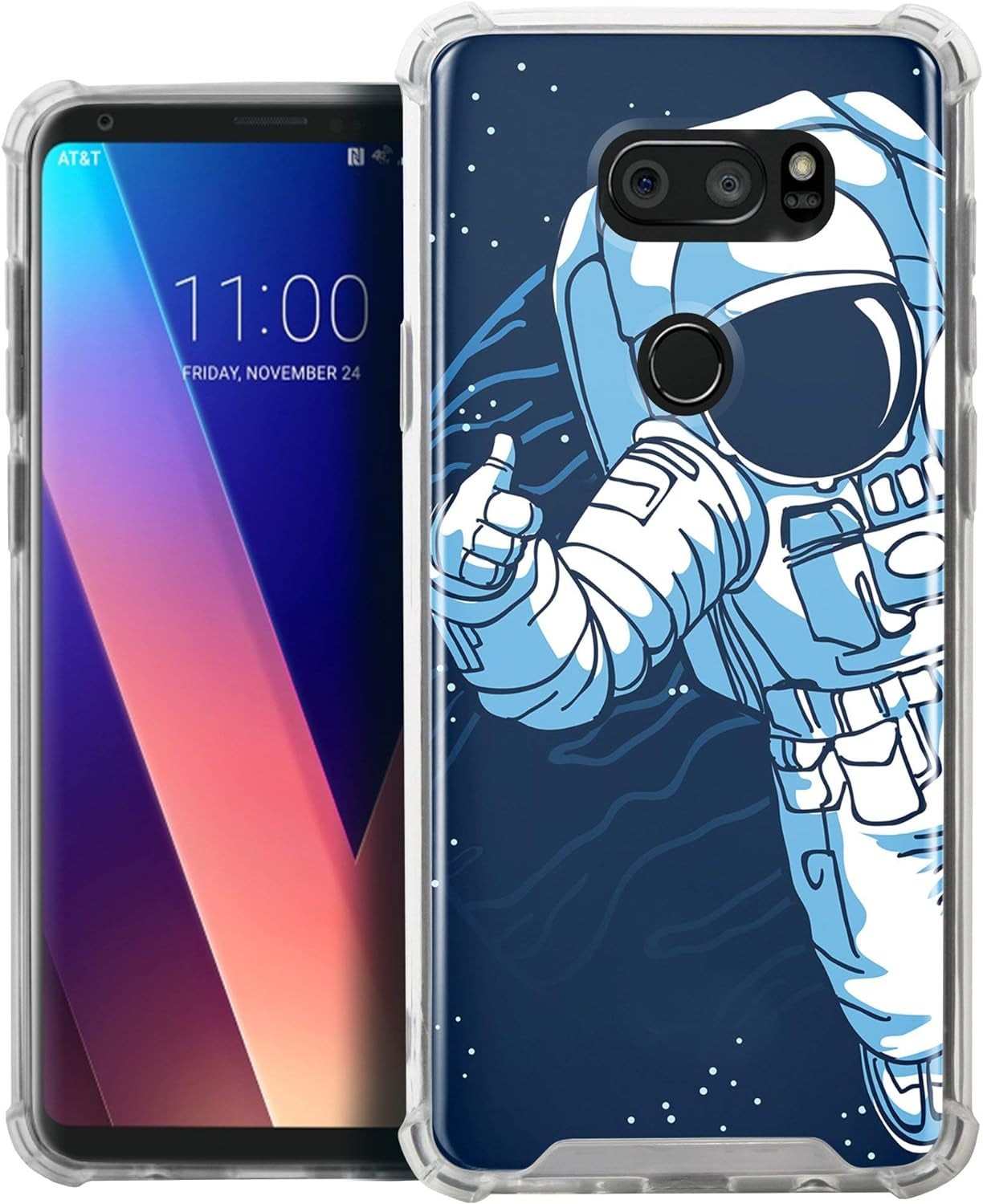 Casesondeck Case Compatible with [LG V30S Thinq and LG V30] Slim Precise Fit TPU Case, Scratch Protection Unique Design (Astronaut)  CasesonDeck   