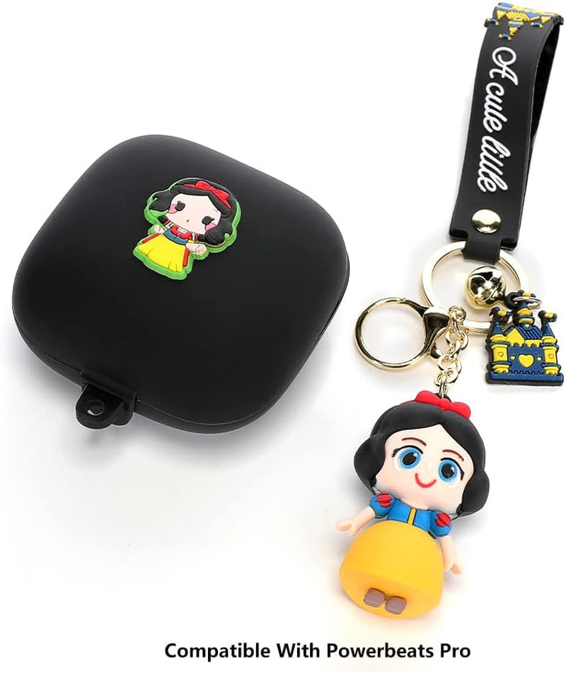 Fit Designed for Powerbeats Pro Earphone, Suublg Beats Powerbeats Pro Cartoon Silicone Headphones Case Cover and Cute Doll Keychain Full Body Anti-Lost Lanyard Protection  Suublg   