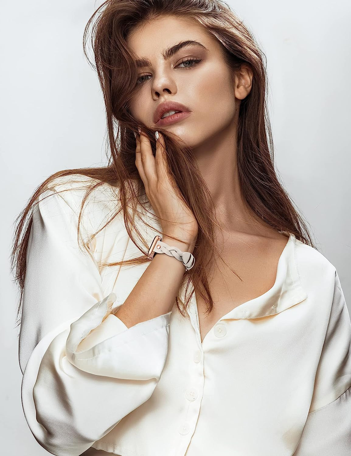 Moolia Braided Leather Strap Compatible with Apple Watch Band 38Mm 40Mm 41Mm 42Mm 44Mm 45Mm 49Mm Women Vintage Thin Replacement Strap Bracelet for Iwatch Series 8/7/6/5/4/3/2/1/SE  Moolia   