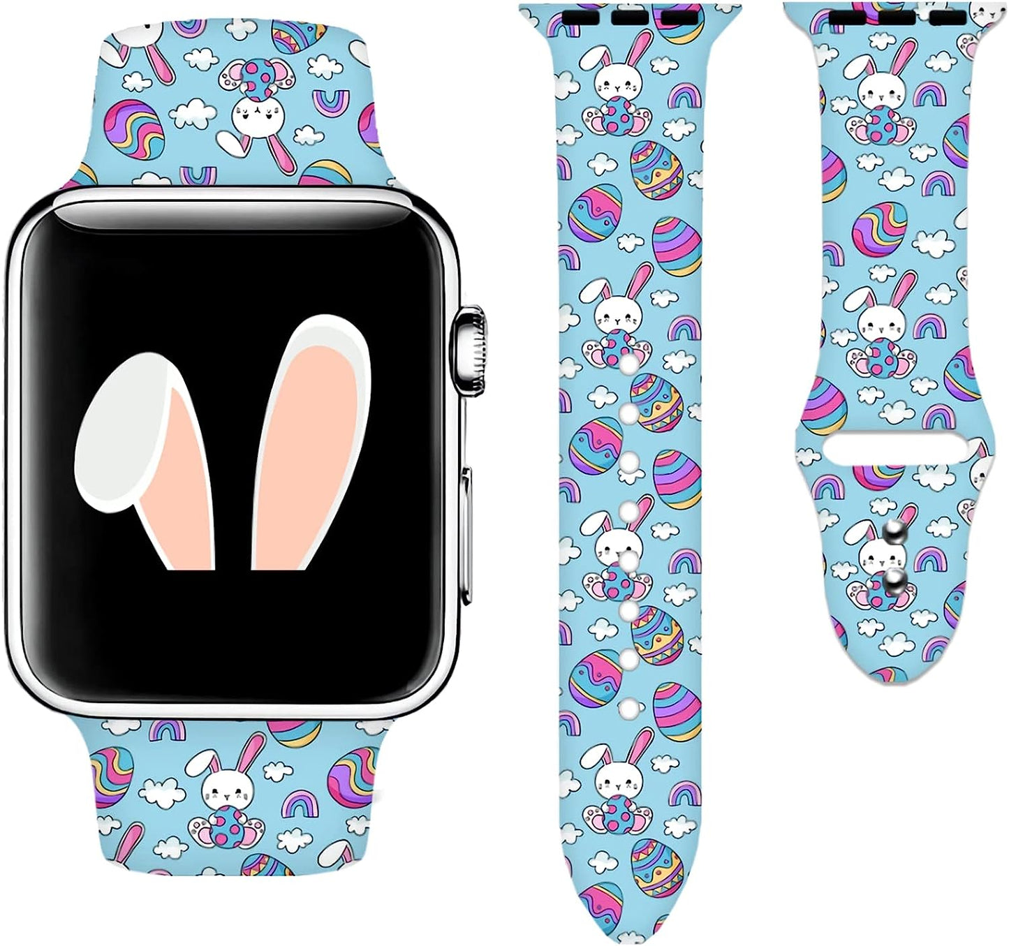 Camo Watch Bands Compatible with Apple Watch 38Mm 40Mm 41Mm 42Mm 44Mm 45Mm for Women Men, Adjustable Soft Silicone Sport Wristbands Replacement Strap for Iwatch Series 7 6 5 4 3 2 1  GEJPJGE easter eggs 0 42mm/44mm/45mm/49mm (M/L) 