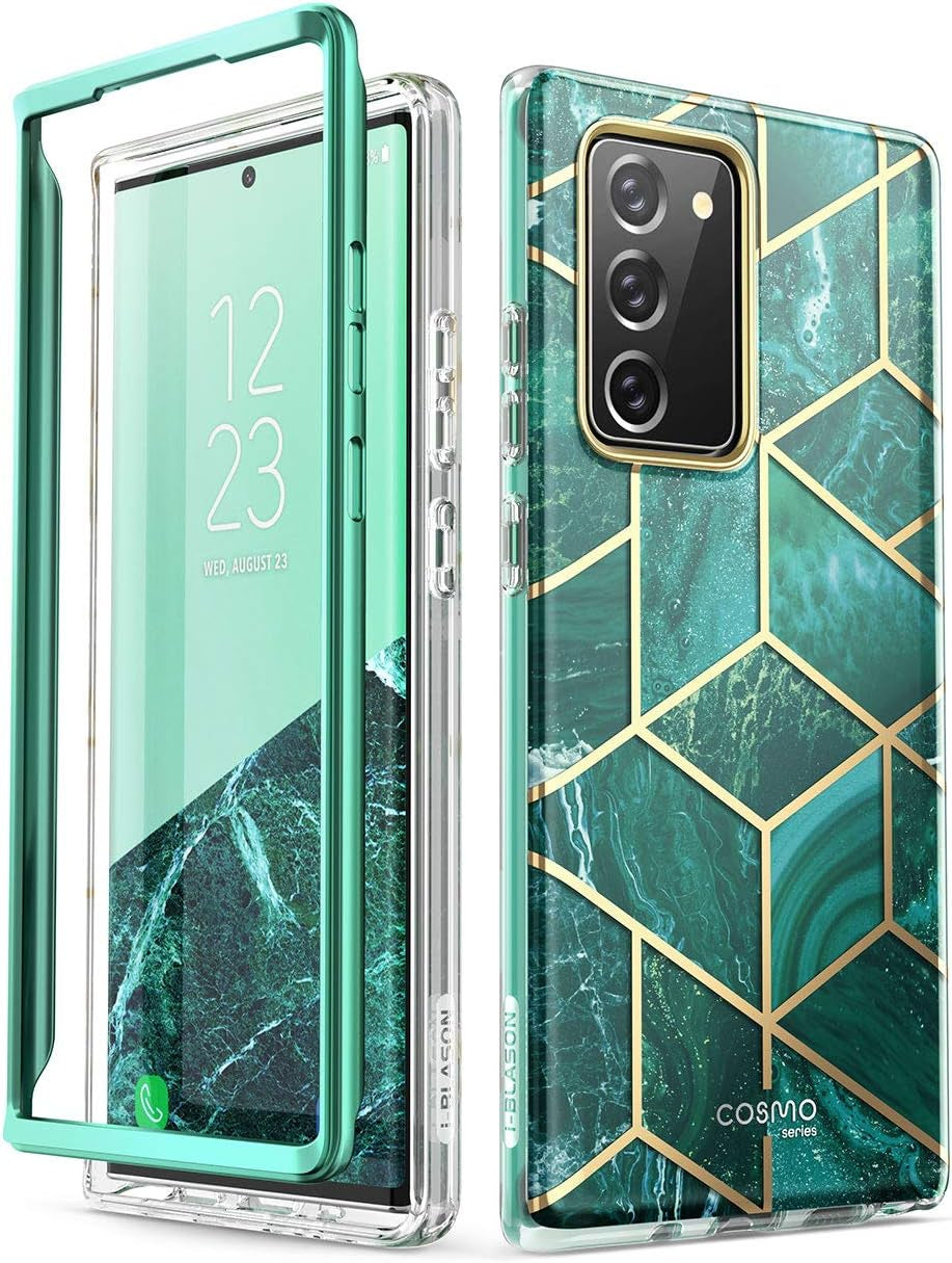 I-Blason Cosmo Series Case Designed for Galaxy Note 20 Case 5G 6.7 Inch (2020 Release), Protective Bumper Marble Design without Built-In Screen Protector (Ocean)  i-Blason Green  