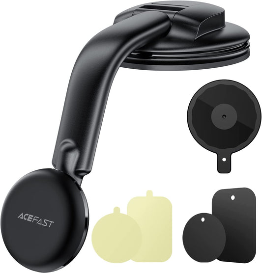 ACEFAST Magnetic Phone Car Mount, Universal Phone Car Holder Low Installation Height Built-In Four N52 Super Strong Magnets Large Sticky Base Suction Cup Dashboard Windshield Flexible Installation  ACEFAST   