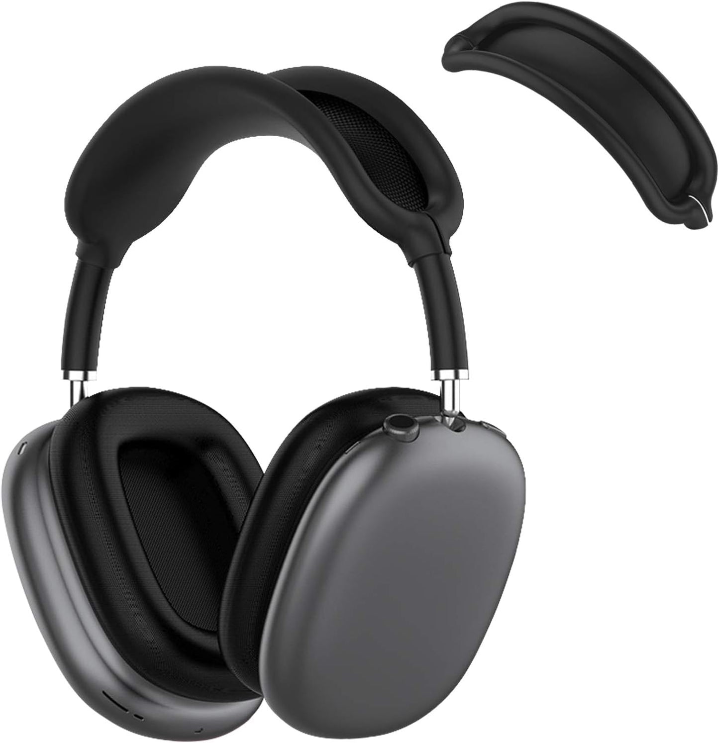 Seltureone Compatible for Airpods Max Headband Cushion, Silicone Earphone Protective Dustproof Sweat Proof Cover Accessories for Airpod Max Headphones Knit Mesh, Pink  Seltureone Black  