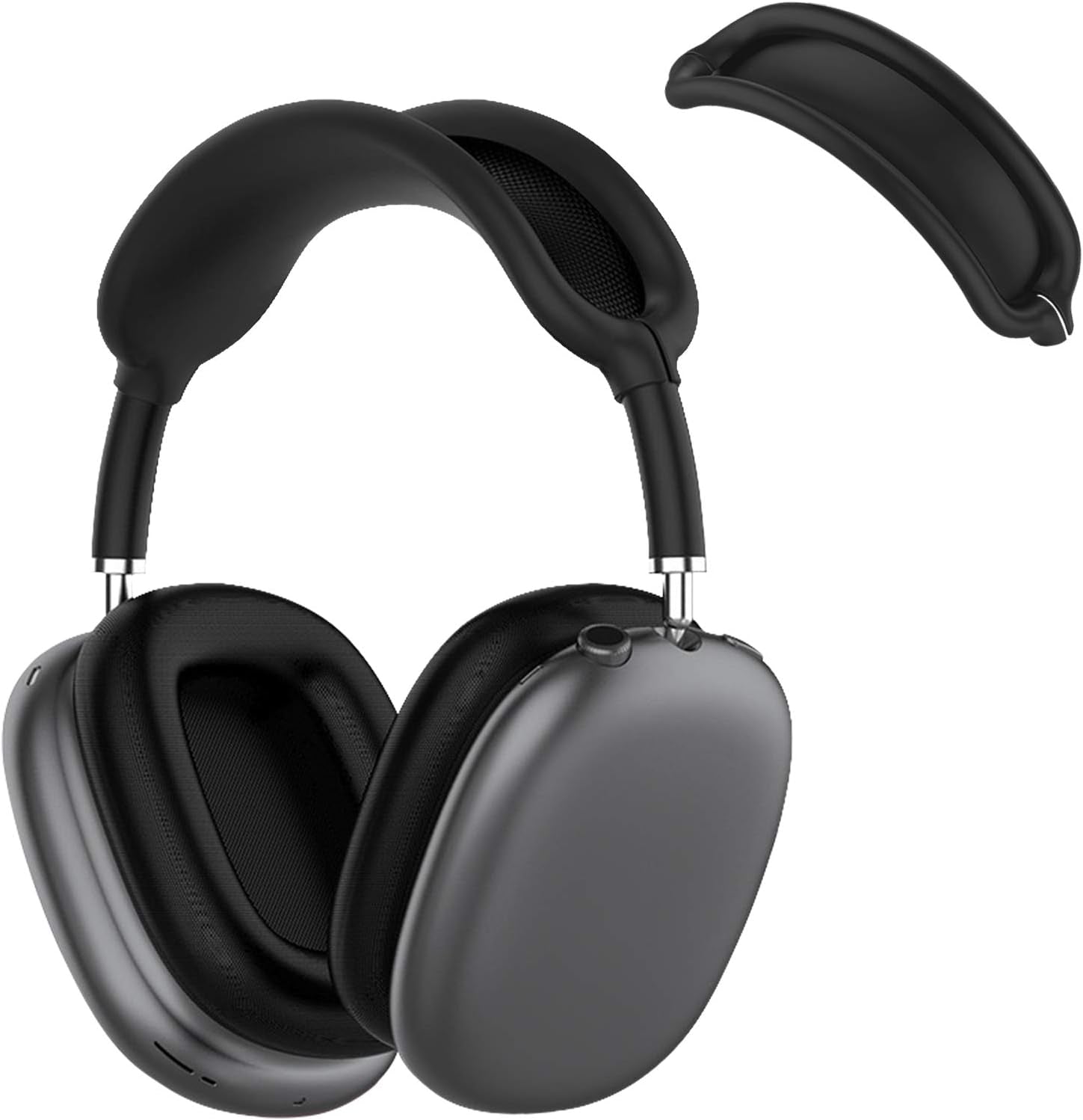 Seltureone Compatible for Airpods Max Headband Cushion, Silicone Earphone Protective Dustproof Sweat Proof Cover Accessories for Airpod Max Headphones Knit Mesh, Pink  Seltureone Black  