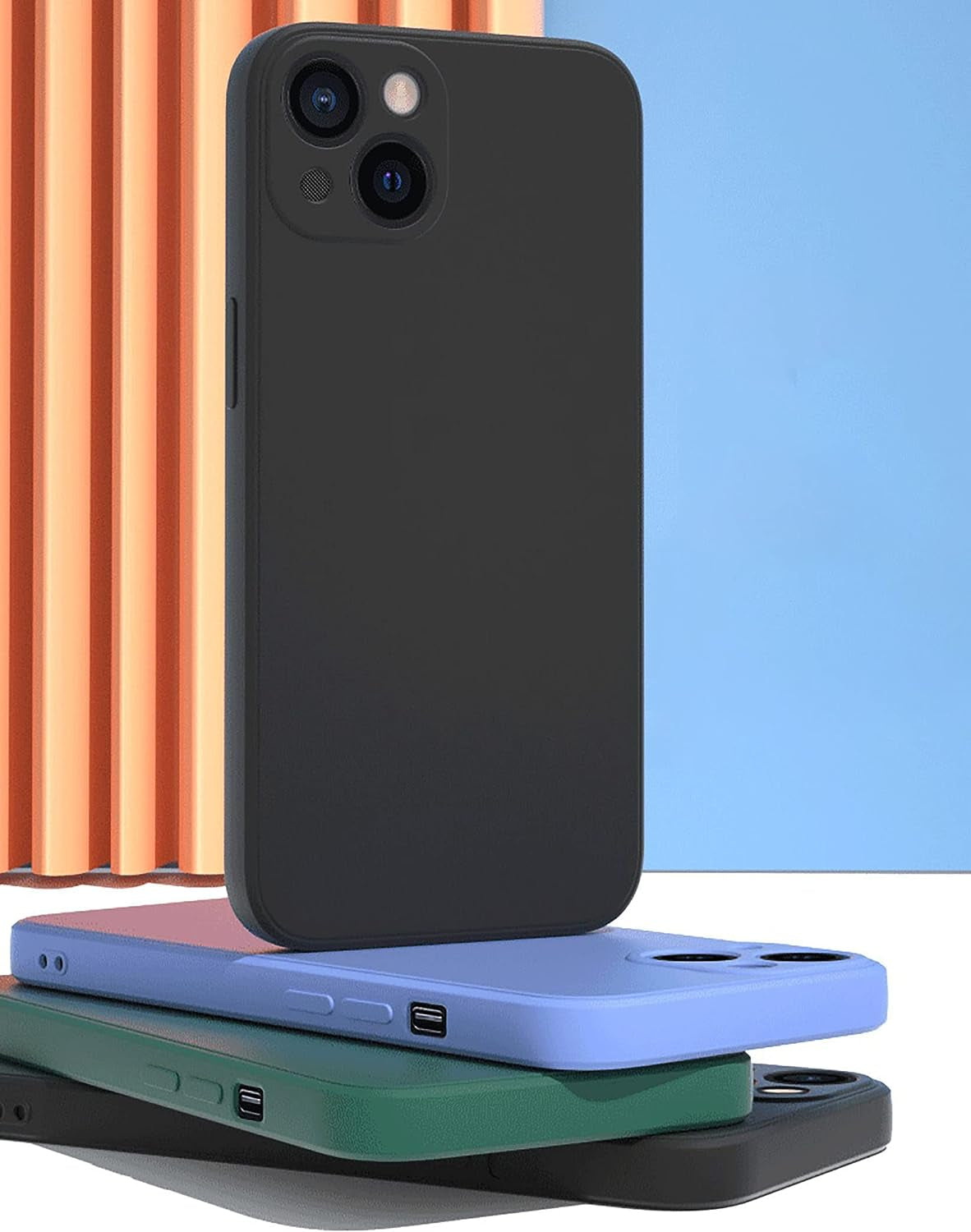 ZEZHOU Iphone 13 Mini Clear Case with Camera Lens Protector, Non Yellow Square Electroplated Edge, Upgraded Shockproof Inner Silicone Bumper Shell, Slim Thin Phone Case for Iphone 13 Mini 6.1", Black  ZEZHOU Soft Silicone Case, Black Design For Iphone 13 Case, 6.1" 