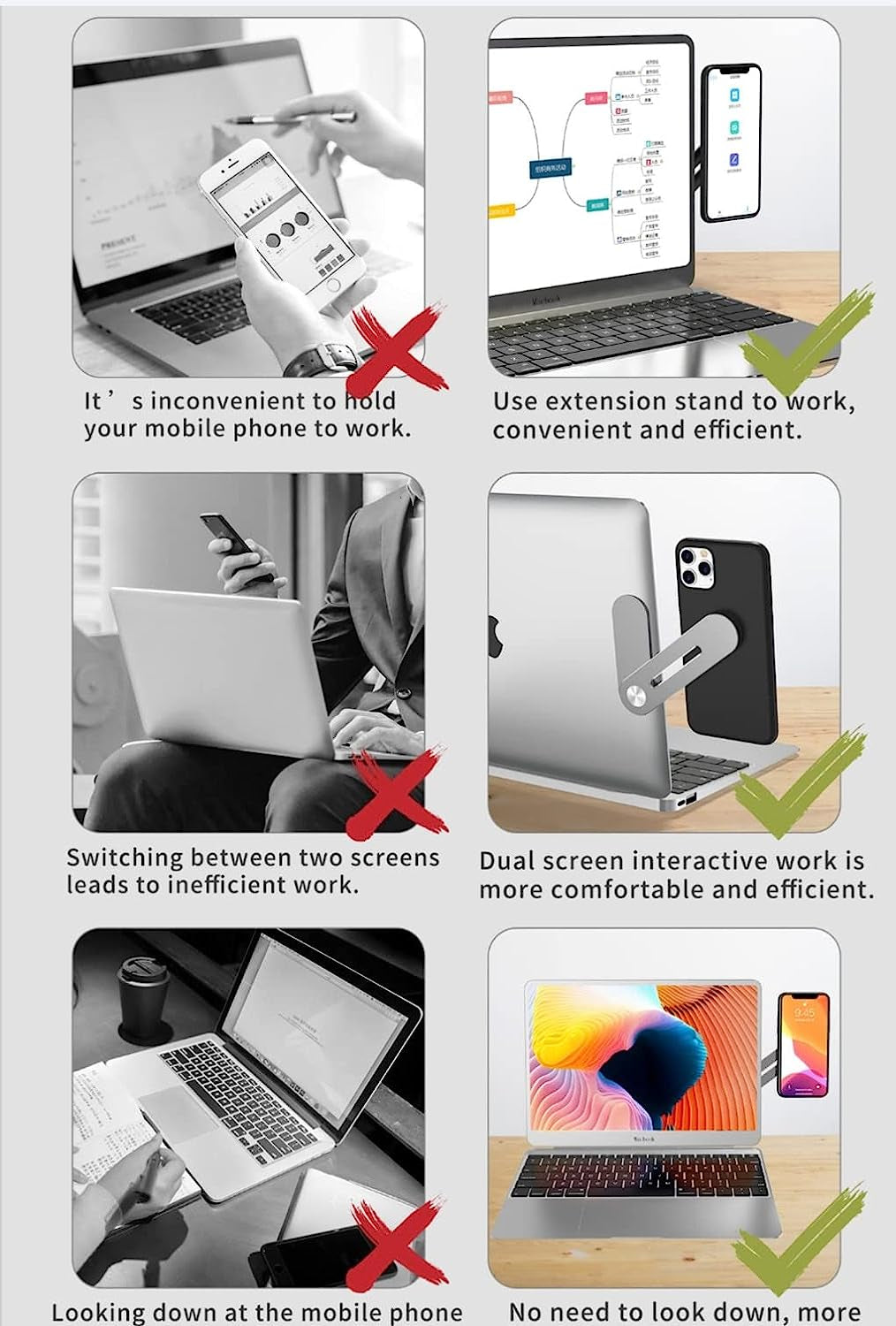 Laptop Mobile Phone Portable Holder 2 in 1 Magnetic Smart Folding Phone Holder Side Mount Screen Universal Stand (Blue)  SY Tech Co.   