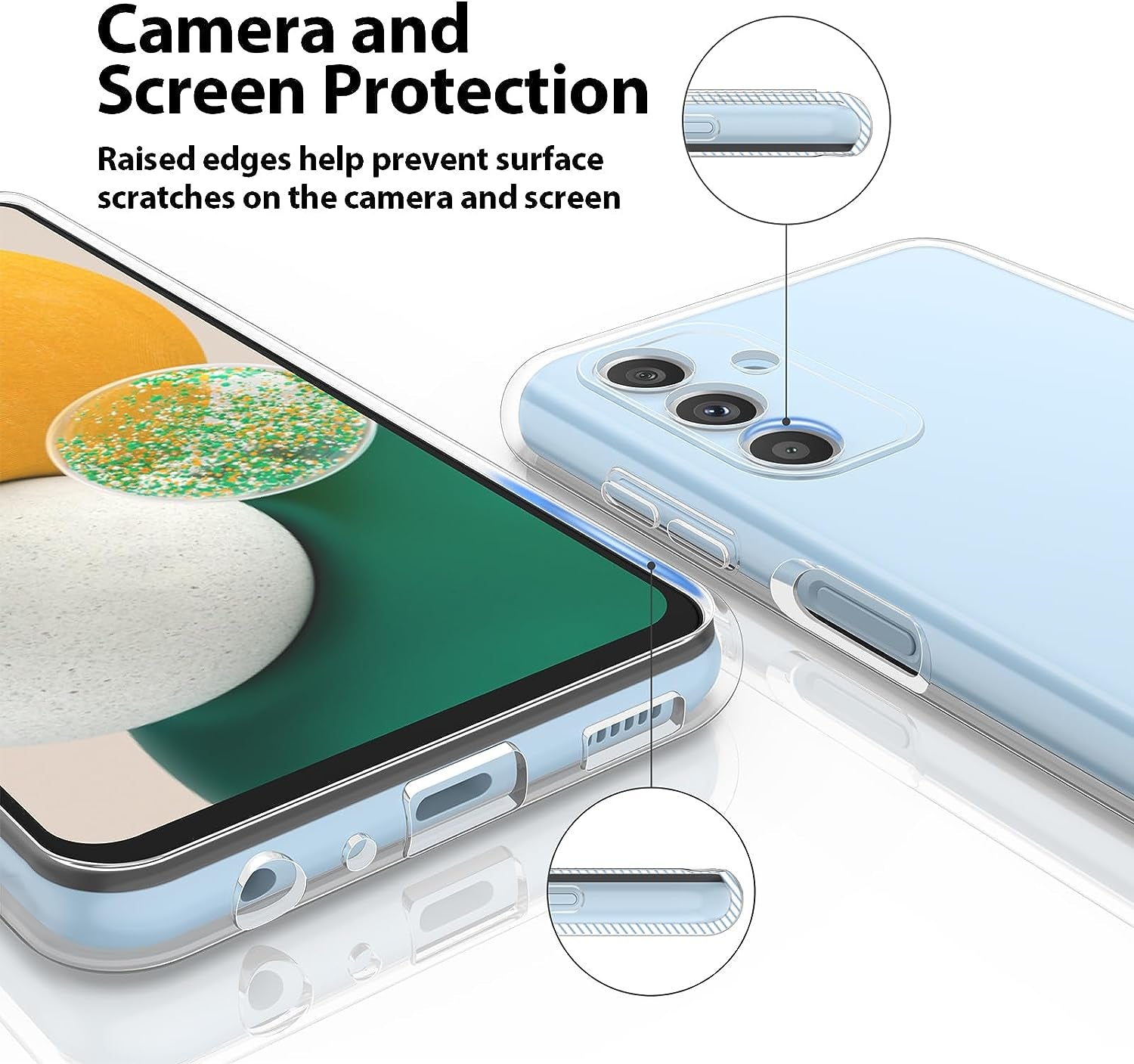 Meliya for Samsung Galaxy A13 5G Case Clear 6.5-Inch (Not for A13 4G), Anti-Yellowing Slim Thin Shockproof Galaxy A13 5G Phone Bumper Cover Case Clear (Clear+Clear)  Meliya   