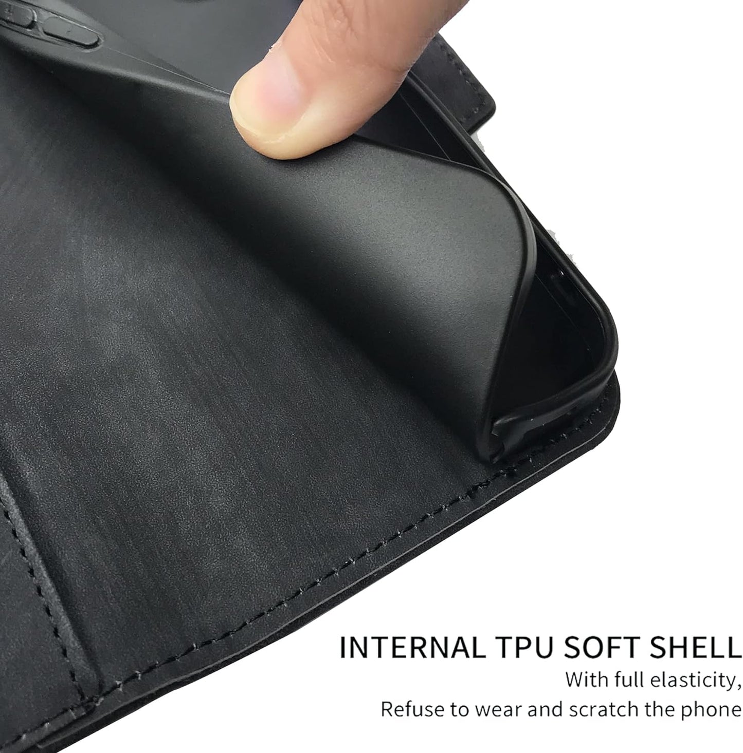 Furiet Compatible with LG V35 Thinq V30 plus Wallet Case Wrist Strap Lanyard Leather Flip Card Holder Stand Cell Accessories Phone Cover for LGV30 LGV35 LG30 LG35 V 30 35 V30+ V30S H931 Men Black  Furiet   