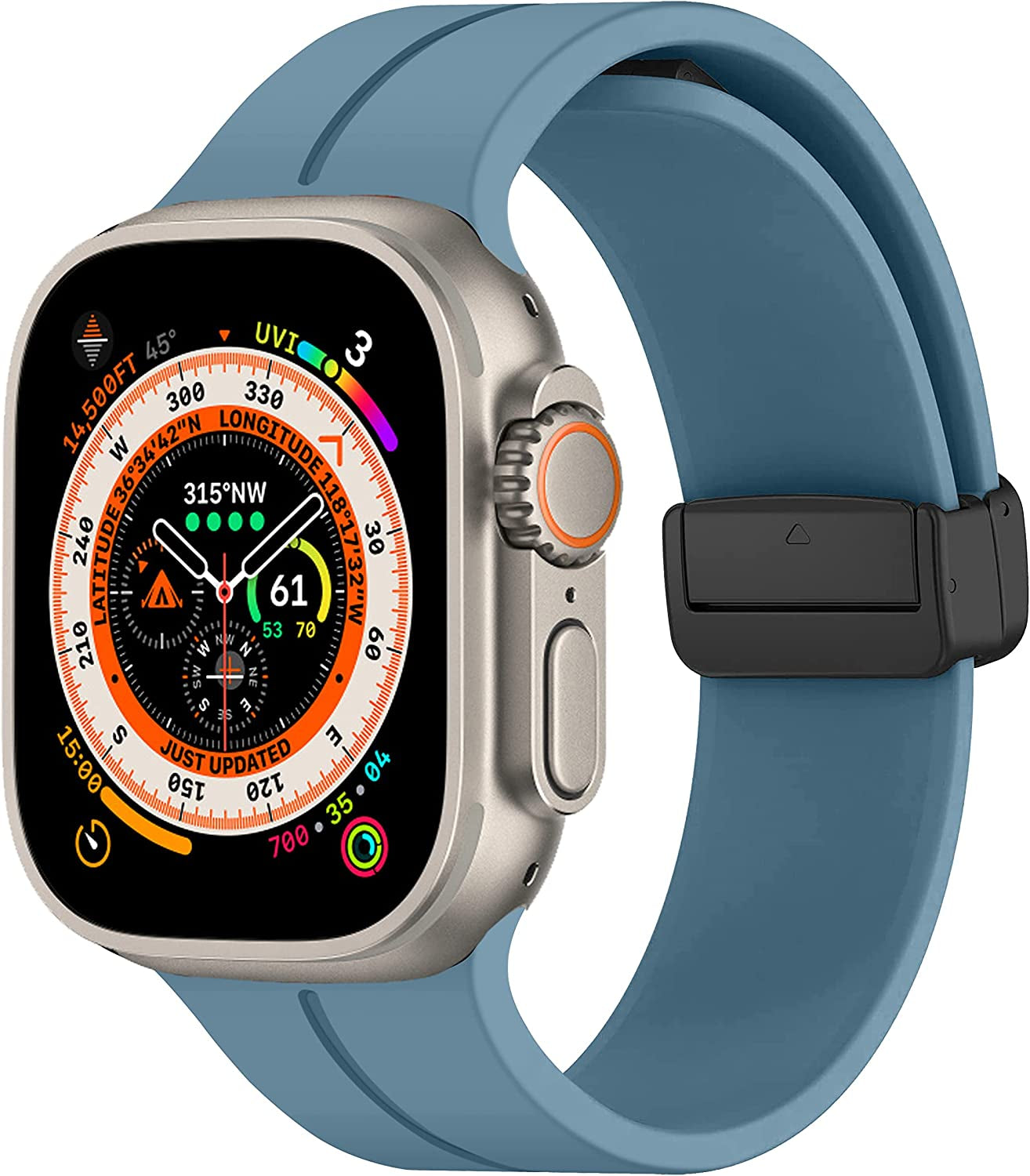 Magnetic for Apple Watch Ultra Band 49Mm 45Mm 44Mm 41Mm 40Mm Iwatch Bands 38Mm 42Mm Men/Women,Soft Sport Silicone Replacement Wristband Correa Strap for Apple Watch Band Series 8/7/6/5/4/3/2/1/SE  DMVEIMAL 16-star blue 42mm 44mm 45mm 49mm 