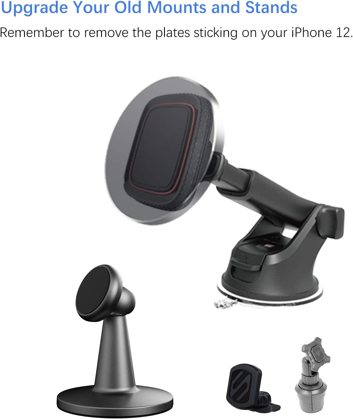 Kuaguozhe Sticky Magnetic Wall Mount for Magsafe Case/Magsafe Wallet/Iphone 14 13 12 Pro Max plus Mini, Adhesive Wall Mount Holder for Magsafe Accessories, Car Mount for Dashboard  Kuaguozhe   