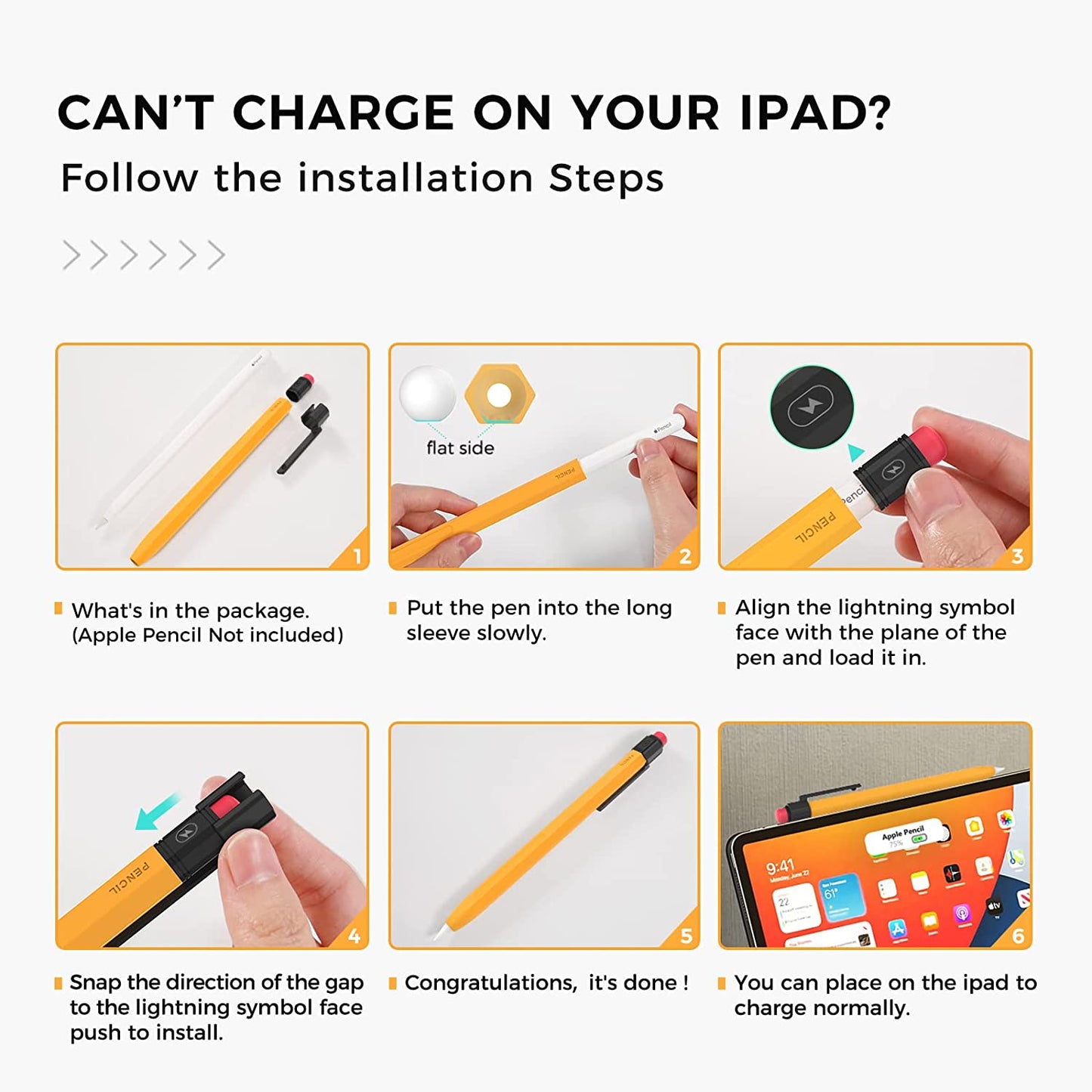 TRONWIN Ipencil Case for Apple Pencil 2Nd Generation Sleeve Silicone Protective Cover Perfect Grip Skin Classic Design with Sturdy Clip Compatible with Apple Pencil 2Nd Generation (Classic)  TRONWIN   