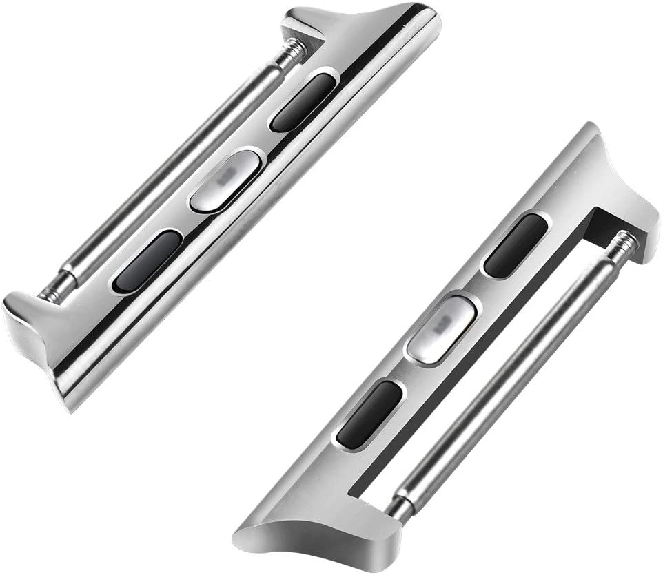 Wearlizer Watch Band Connector Compatible with Apple Watch Band Adapter, Replaceable Metal Connection Adapter with Replacement Tool for Iwatch Ultra Series 8 7 6 5 4 3 2 1 22Mm Width Straps  Wearlizer Silver 38mm/40mm(20mm Pin) 