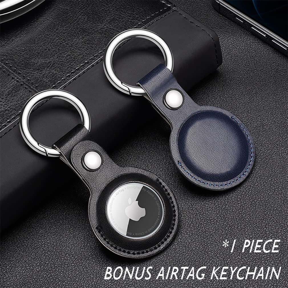 Airtag Wallet Men, Wallet with Airtag Holder, Slim Minimalist Front Pocket Wallet with Bonus Air Tag Keychain  AORAKI   