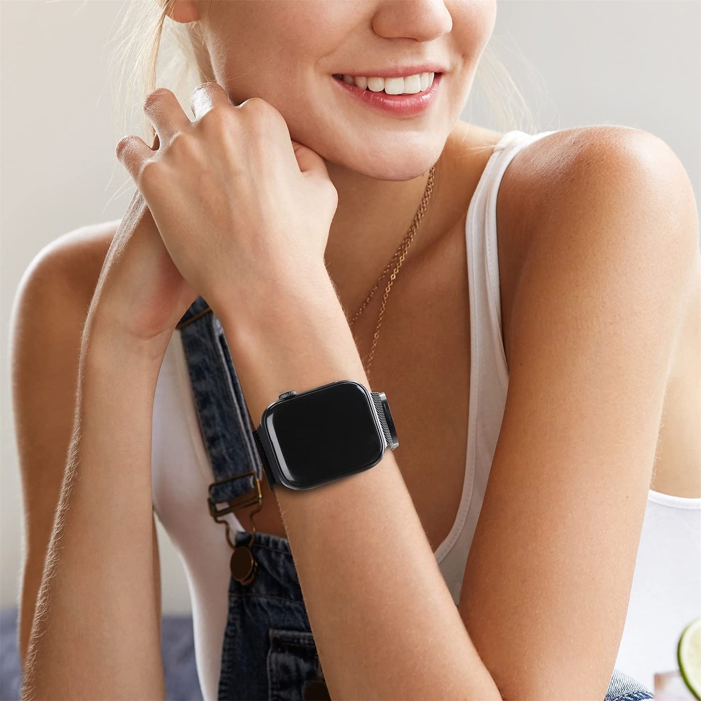 2 Pack Metal Band Compatible with Apple Watch Bands 40Mm 38Mm 41Mm 45Mm 44Mm 42Mm 49Mm, Stainless Steel Milanese Mesh Loop Magnetic Wristband for Iwatch Series 8 7 6 5 4 3 2 1 SE Ultra for Women Men  Generic   