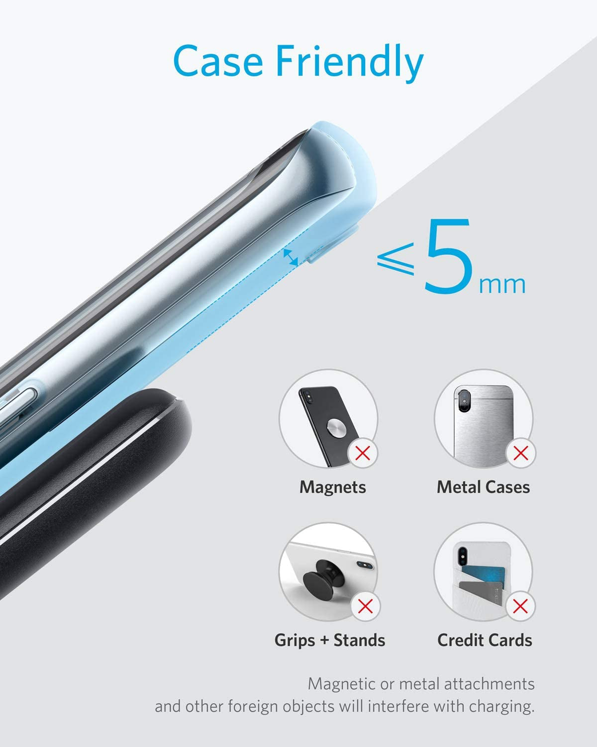 Anker 2 Pack 313 Wireless Charger (Stand), Qi-Certified for Iphone 14/14 Pro/14 Pro Max/13/13 Pro Max, 10W Fast-Charging Galaxy S20, S10 (No AC Adapter)  Anker   