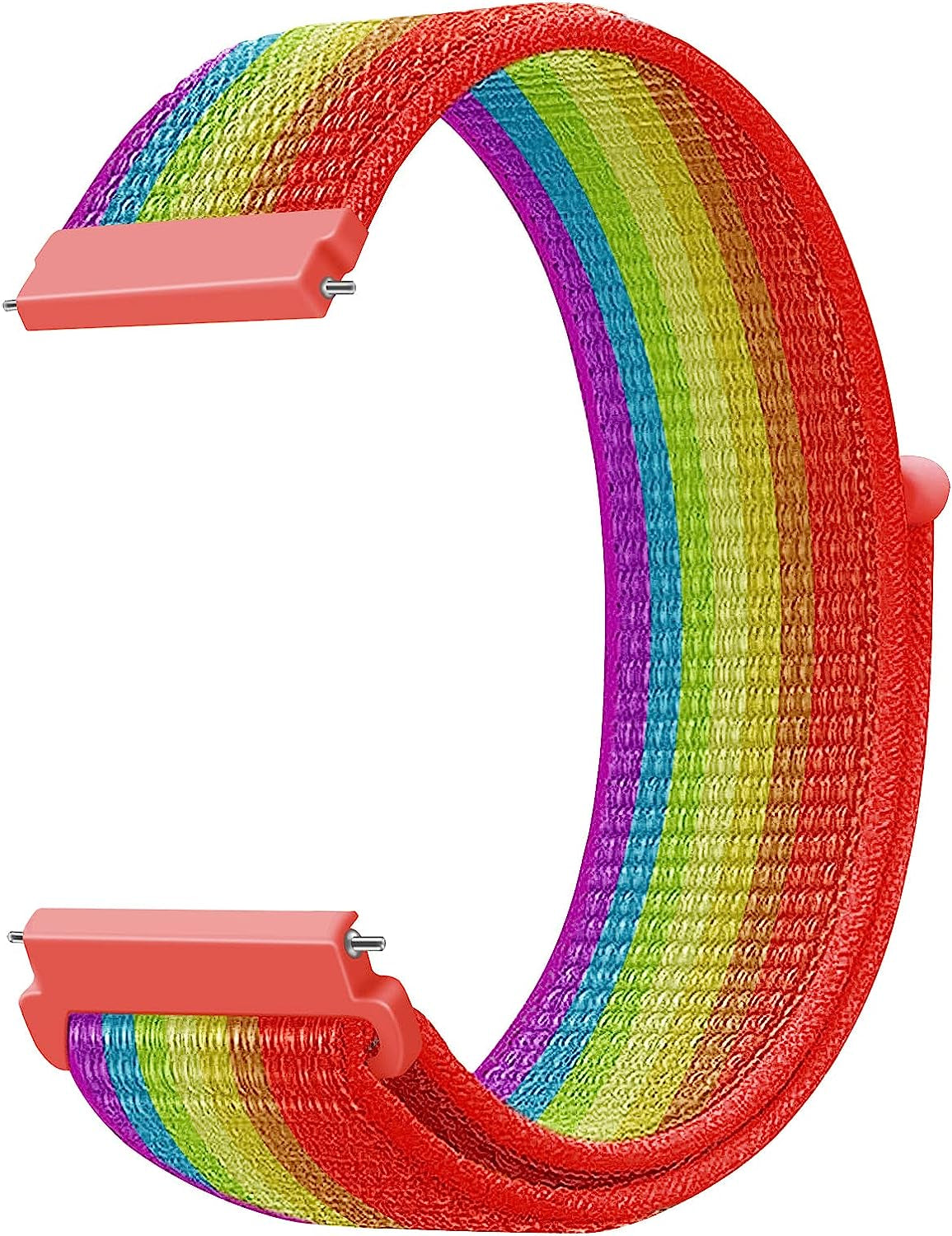 20Mm Quick Release Watch Band Nylon Strap for Samsung Galaxy Watch 5 4 3 40Mm 41Mm 42Mm 44Mm 45Mm 46Mm Nylon Breathable Sport Strap Wristband Replacement Bracelet for Amazfit Bip U Pro/Gts/Gts 2 3 4  DMVEIMAL Rainbow  