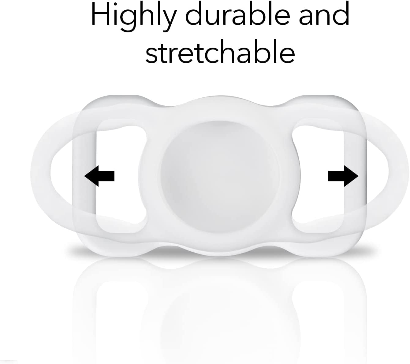 Wasserstein Pet Collar Airtag Holder Compatible with Apple Airtag - Protective Silicone Case for GPS Tracker (2 Pack, Black and White)  Wasserstein   