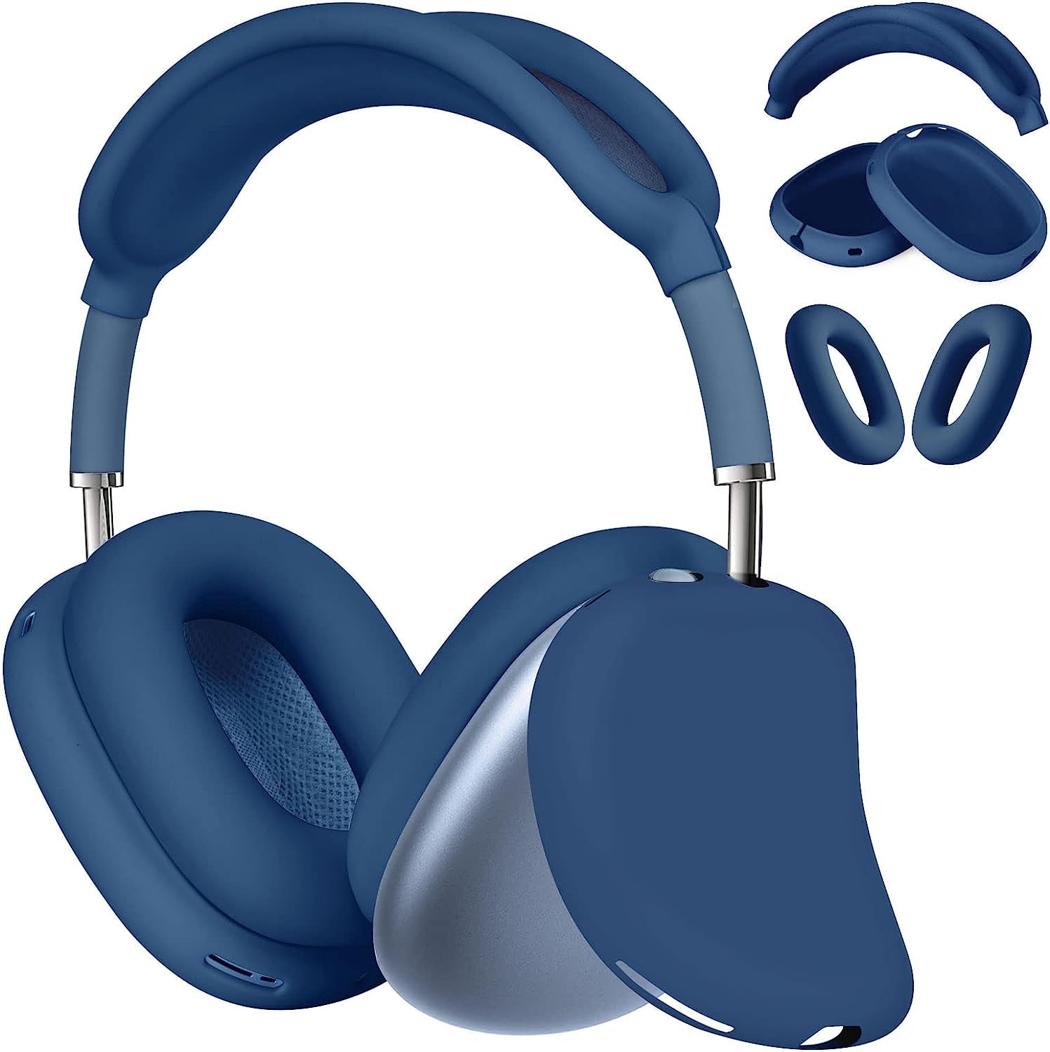 AIRSPO Airpods Max Case Cover, Silicone Case Cover for Airpods Max Headphones, Anti-Scratch Ear Pad Cover/Headband Cover for Apple Airpods Max, Airpod Max Accessories (Pink)…  AIRSPO Blue  