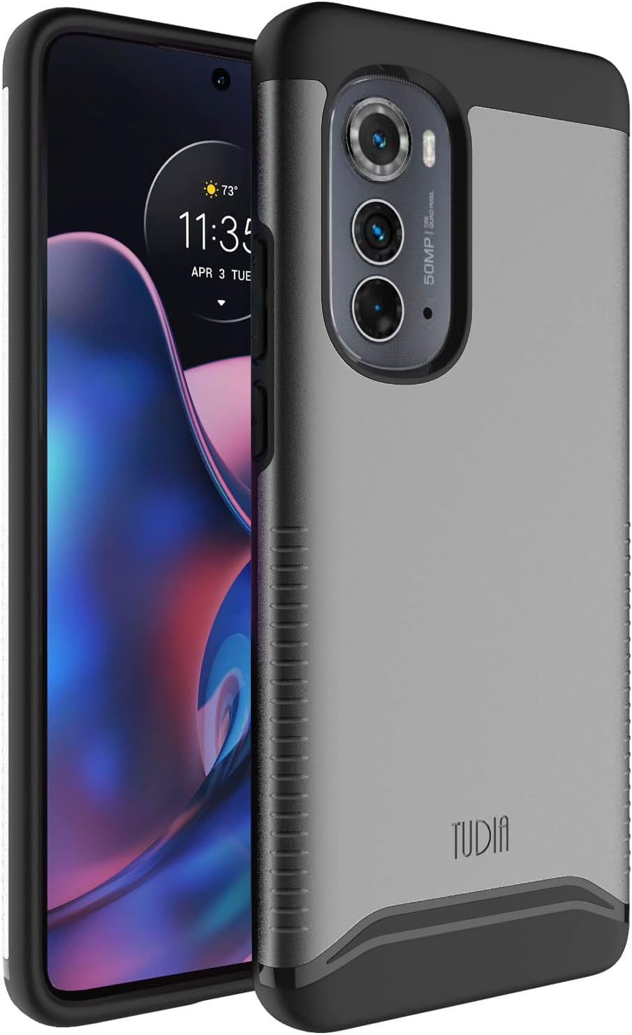 TUDIA Dualshield Designed for Motorola Edge 2022 Case, [Merge] Shockproof Military Grade Slim Dual Layer Heavy Duty Protection for Moto Edge 2022 Case - Metallic Slate  TUDIA   