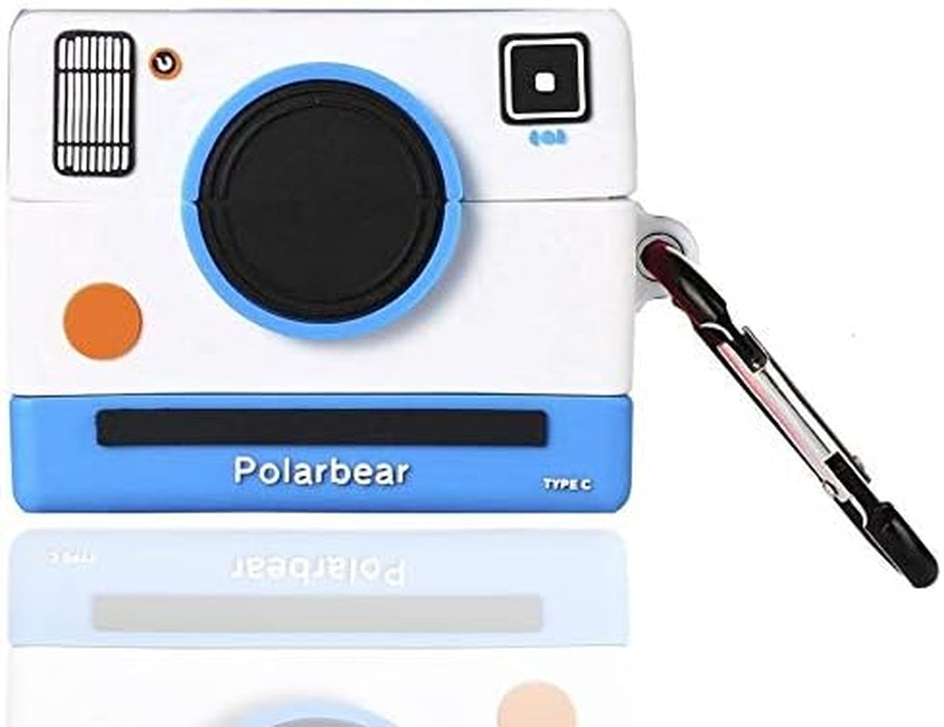 Xuyoz Airpods Pro Case Cover, Cute 3D Cartoon Silicone Airpod Pro Protective Air Pod Pro Case Funny Cover with Keychain for Girls Women Men Compatible with Airpods Pro Charging Case 2019  Xuyoz Blue+White  