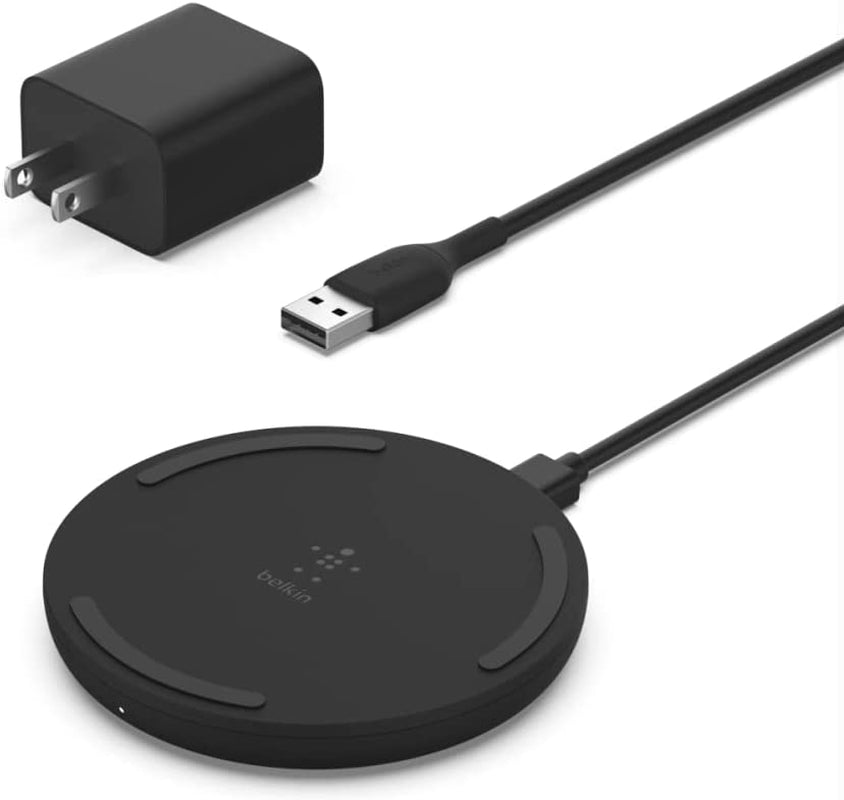 Belkin Quick Charge Wireless Charging Pad - 15W Qi-Certified Charger Pad for Iphone, Samsung Galaxy, Apple Airpods Pro & More - Charge While Listening to Music, Streaming Videos, & Video Calls - Black  Belkin   