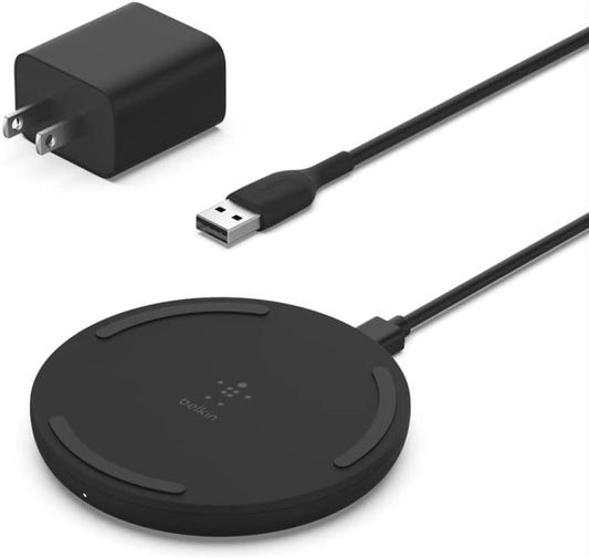 Belkin Quick Charge Wireless Charging Pad - 15W Qi-Certified Charger Pad for Iphone, Samsung Galaxy, Apple Airpods Pro & More - Charge While Listening to Music, Streaming Videos, & Video Calls - Black  Belkin   