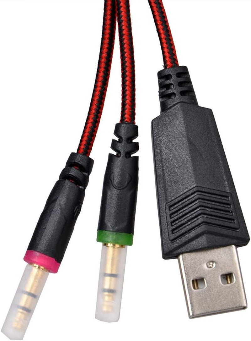 CREJOY 3.5Mm Stereo LED Lighting Over-Ear Game Gaming Headphone Headset Headband Earphone with Mic for PS4 PC Computer Mac Laptop Smartphone Mobile Phones, Red  CREJOY   