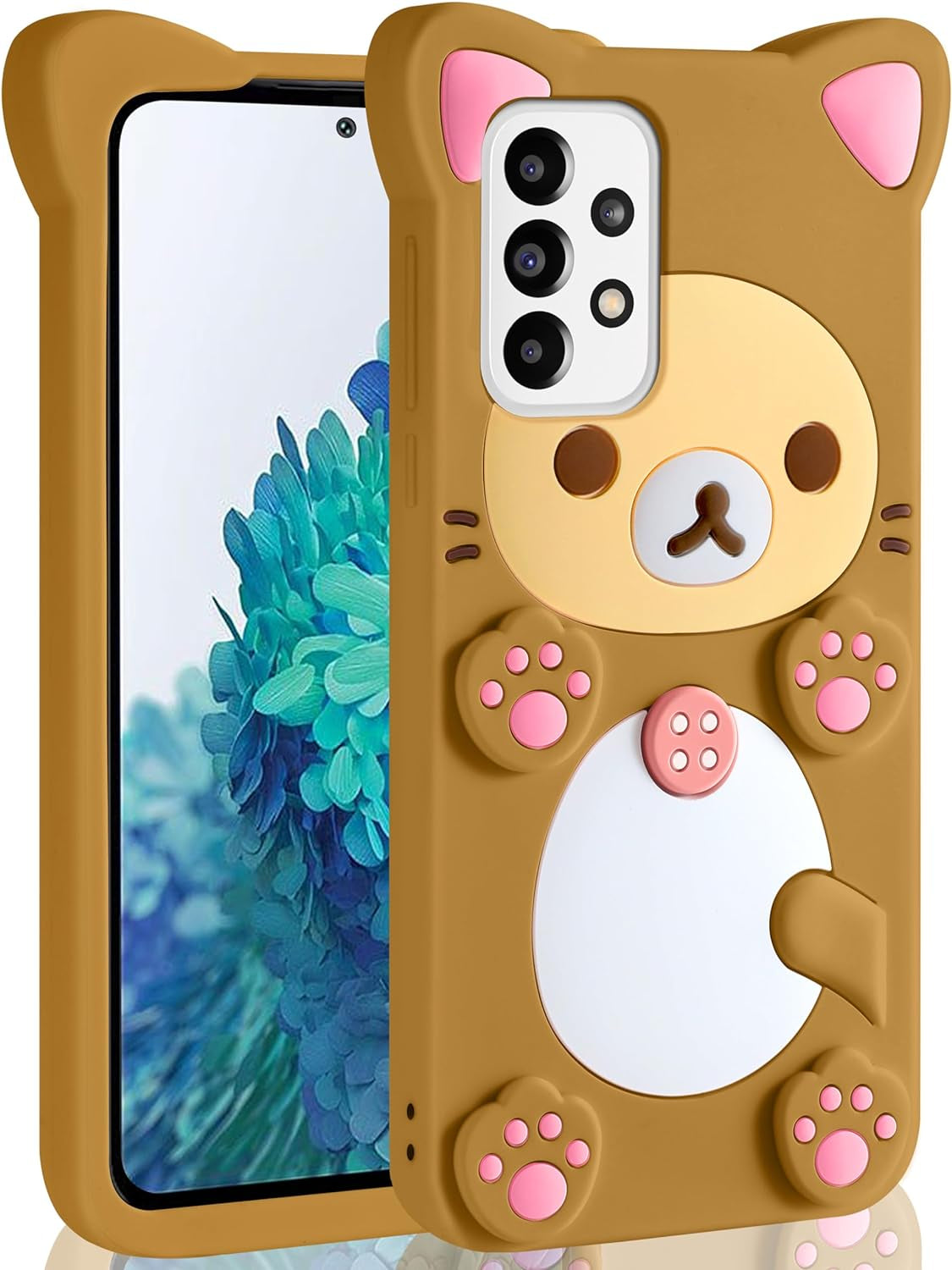 Stsnano Kawaii for Note 20 Ultra Case 3D Cute Cartoon Bear Phone Cases Fashion Cool Fun Funny Bear Soft TPU Covers for Samsung Galaxy Note 20 Ultra 5G 6.9" Silicone Cover for Women Girls Kids PK  STSNano Brown For Samsung Galaxy A53 5G 