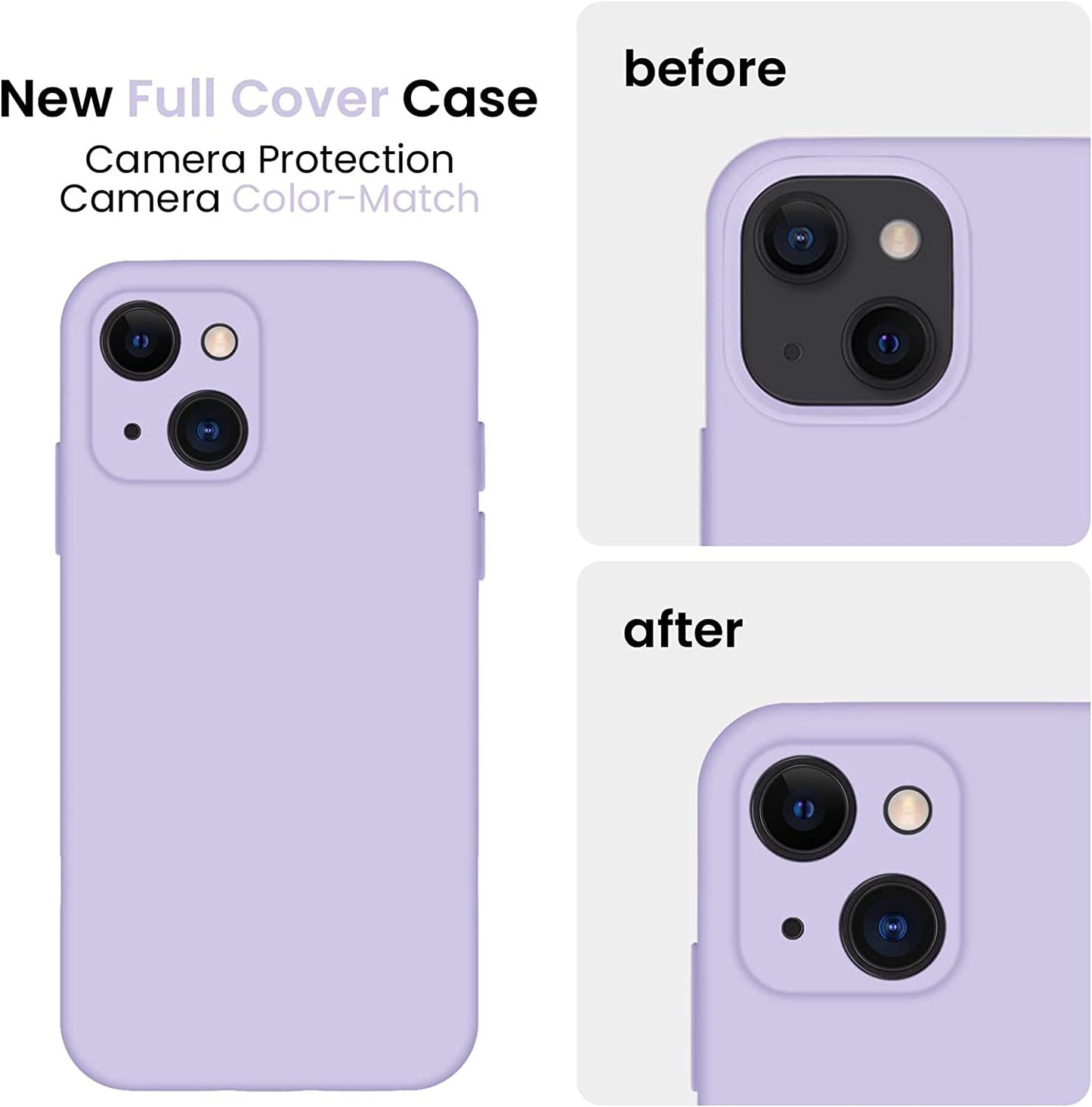 Firenova for Iphone 14 Case, Silicone Upgraded [Camera Protection] Phone Case with [2 Screen Protectors], Soft Anti-Scratch Microfiber Lining Inside, 6.1 Inch, Clove Purple  FireNova   