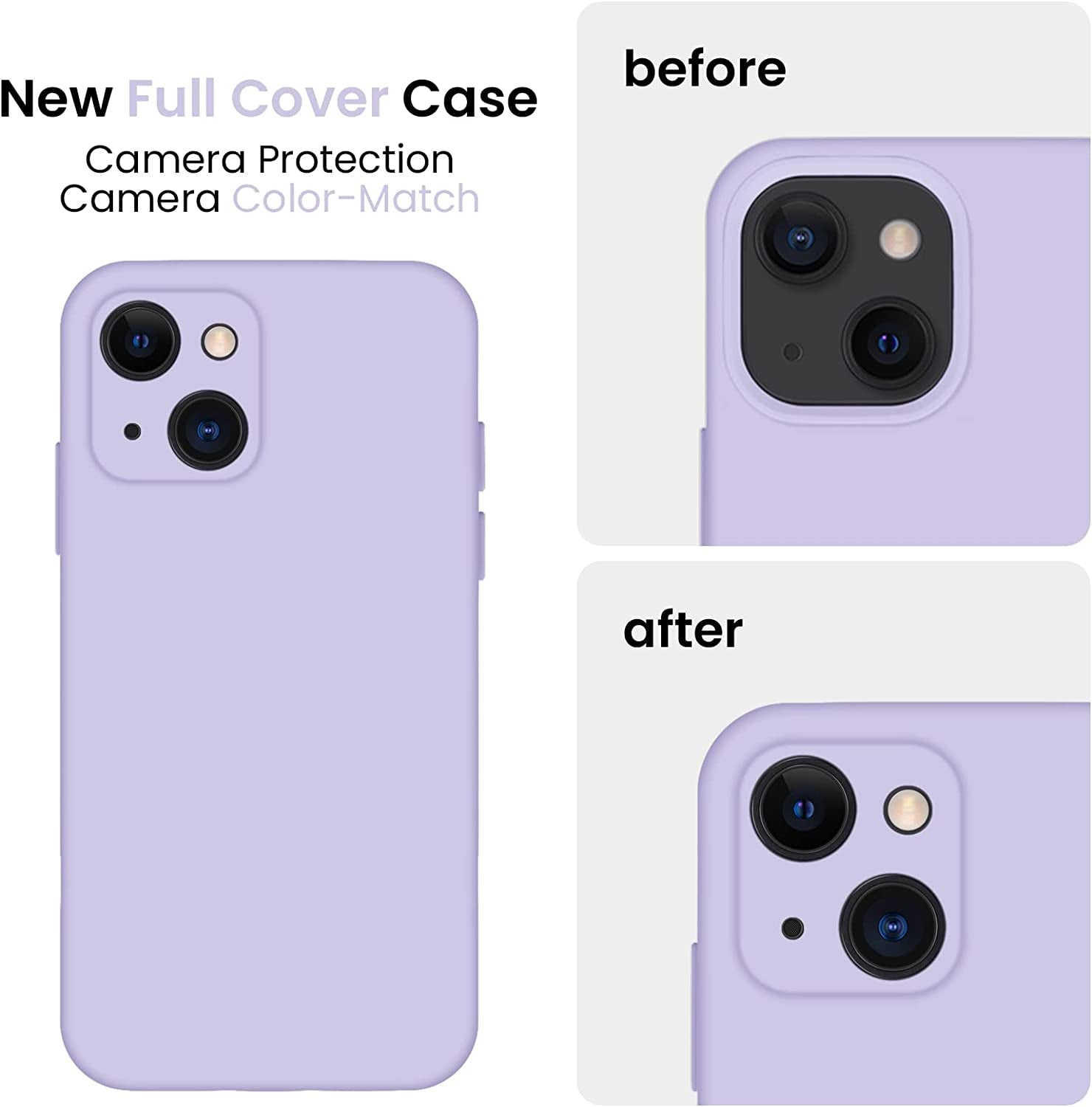 Firenova for Iphone 14 Case, Silicone Upgraded [Camera Protection] Phone Case with [2 Screen Protectors], Soft Anti-Scratch Microfiber Lining Inside, 6.1 Inch, Clove Purple  FireNova   