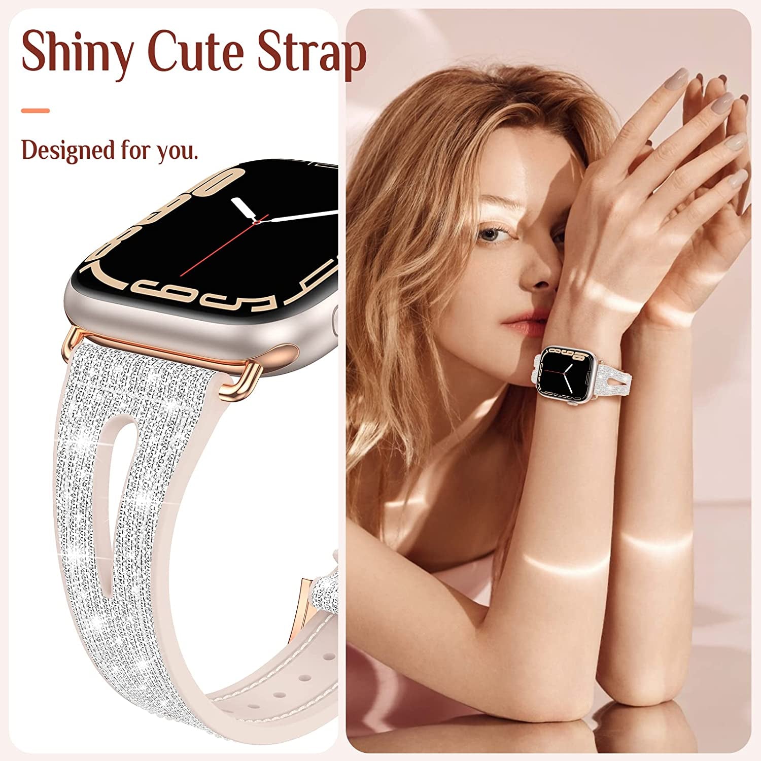 Goton Bling Band for Apple Watch Bands 49Mm 45Mm 44Mm 42Mm 41Mm 40Mm 38Mm Ultra Series 8 7 6 5 4 3 2 1 SE, Women Glitter Silicone Strap Accessories Designed for Iwatch All Series  Yin-Goton   