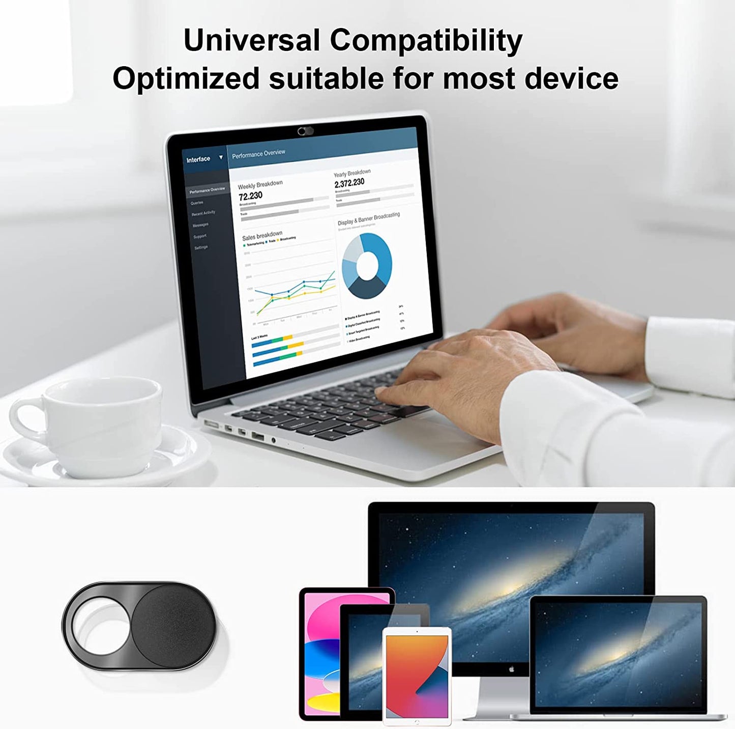 Ultra Thin Metal Magnet Web Camera Cover Silde for Macbook Pro Laptops Smartphone Mac PC Tablets, Adhesive Tabs Fix Bottom of Magnetic Privacy Screen  Mamol   