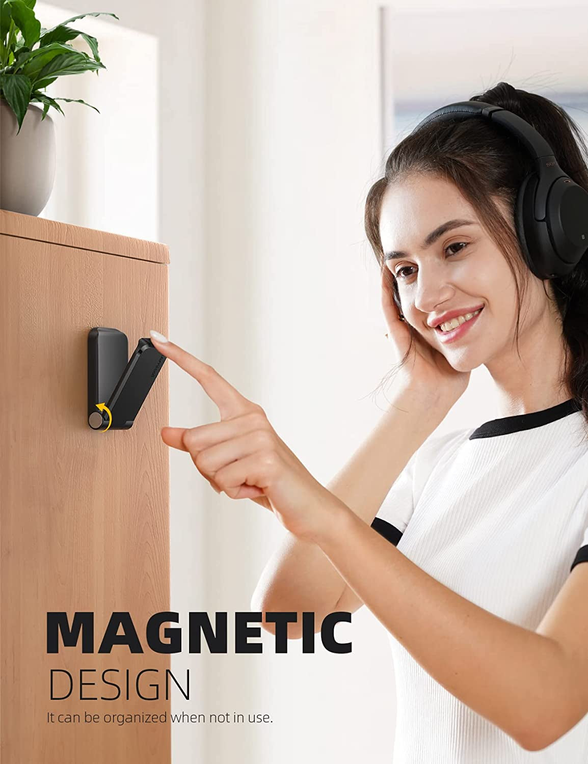 Lamicall Headphone Stand, Sticky Headset Hanger - Adhesive Headphone Holder Hook Mount, Headset Stand Holder Clip under Desk, Earphone Clamp for Airpods Max, Hyperx, Sennheiser, Black  Lamicall   