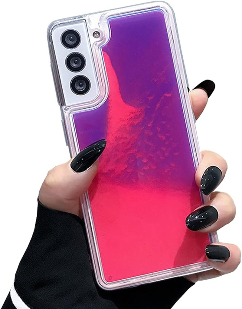 Yatchen Liquid Fluorescent Case for Samsung Galaxy Note 20 Ultra,Luxury Fun Glow in the Darkness Quicksand Clear Soft TPU Back Cover Luminous Shockproof Protector (Rose, Galaxy Note 20 Ultra)  Yatchen   