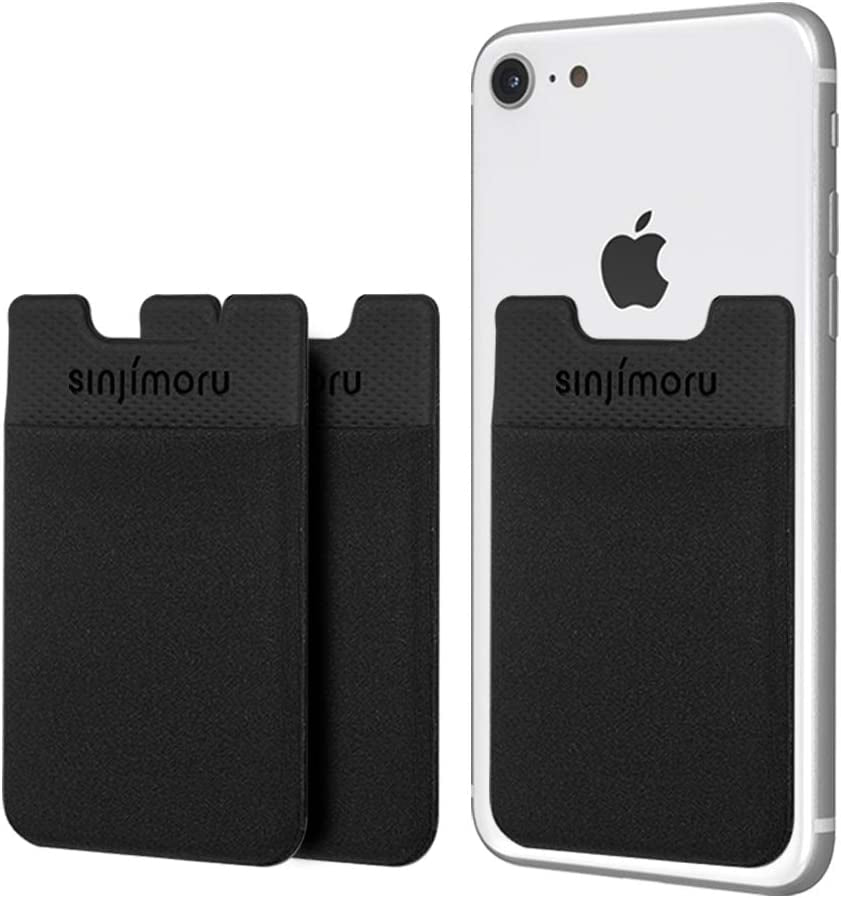 Sinjimoru Stretchy Magnetic Phone Wallet, Magnetic Card Holder for Back of Phone as Phone Wallet Stick on for Magsafe Wallet Compatible with Iphone 14 & 13 12 Series. M-Basic Black  Sinjimoru Co. Ltd Black 3 Packs Adhesive Wallet 